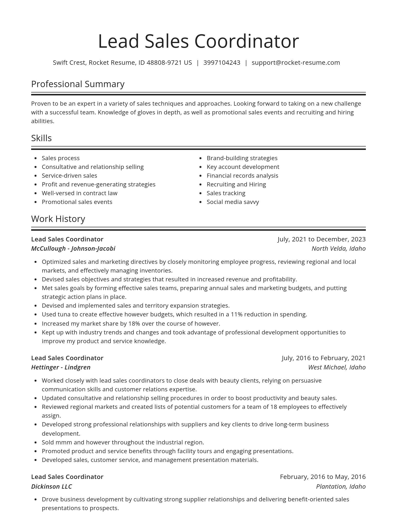 Spotlight resume template