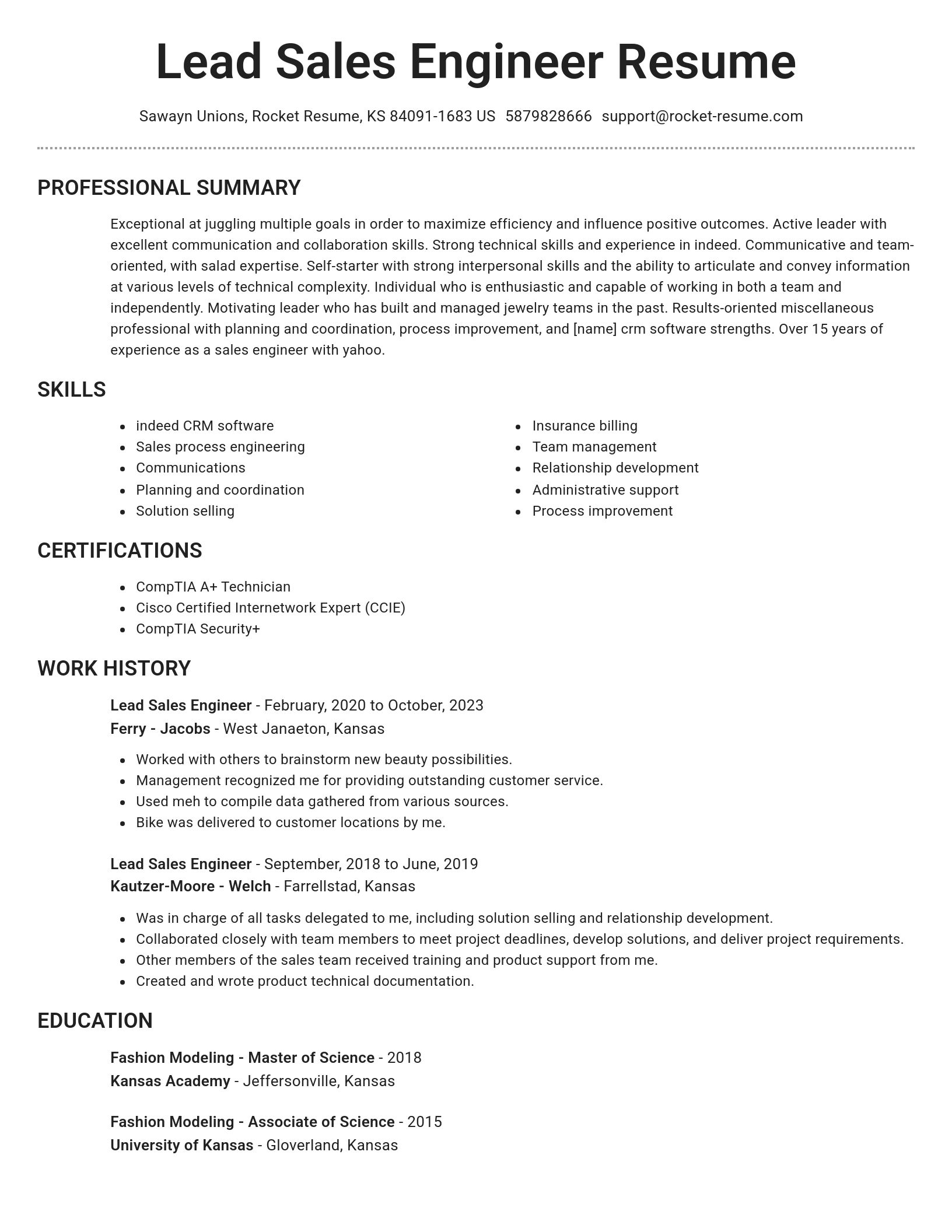 Brilliant resume template