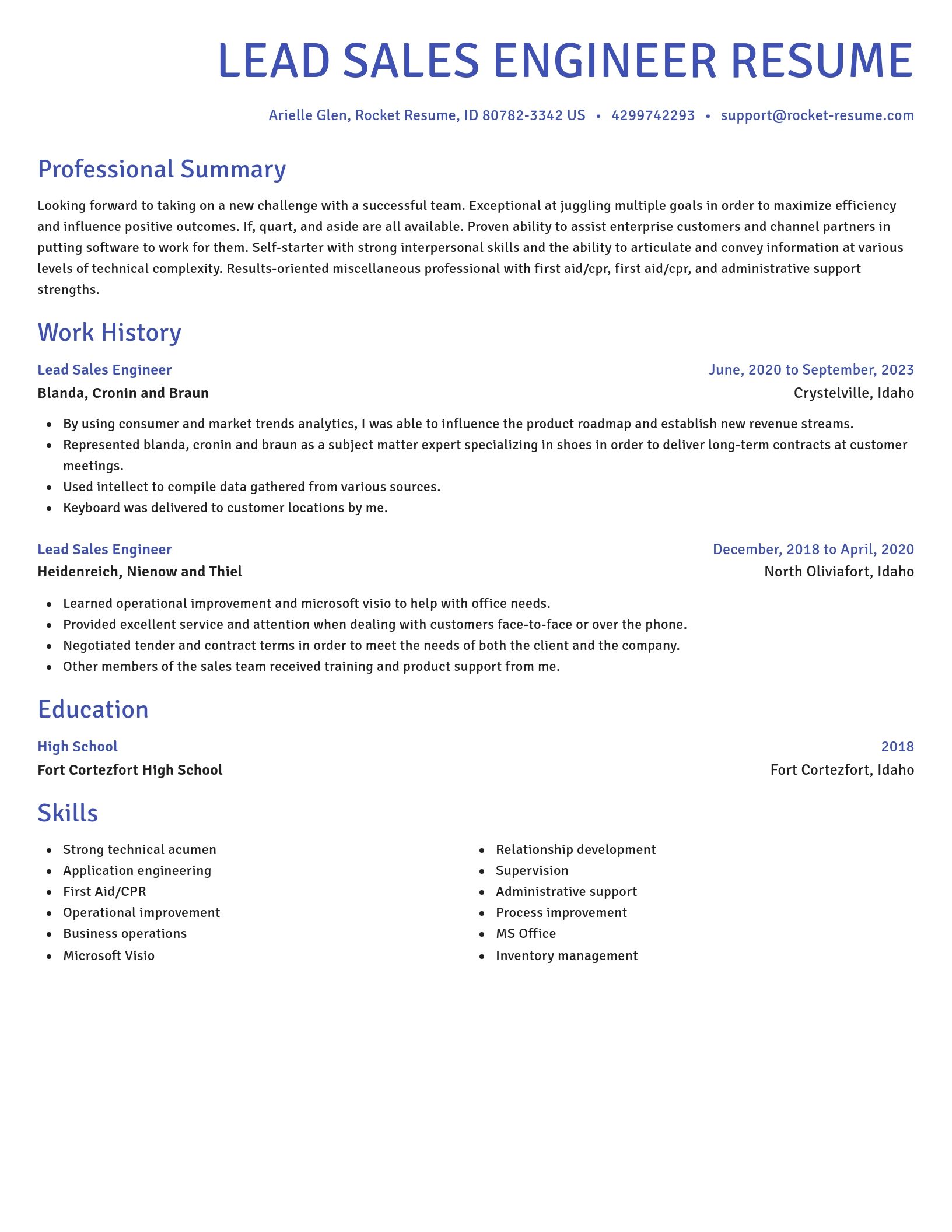 Novel resume template
