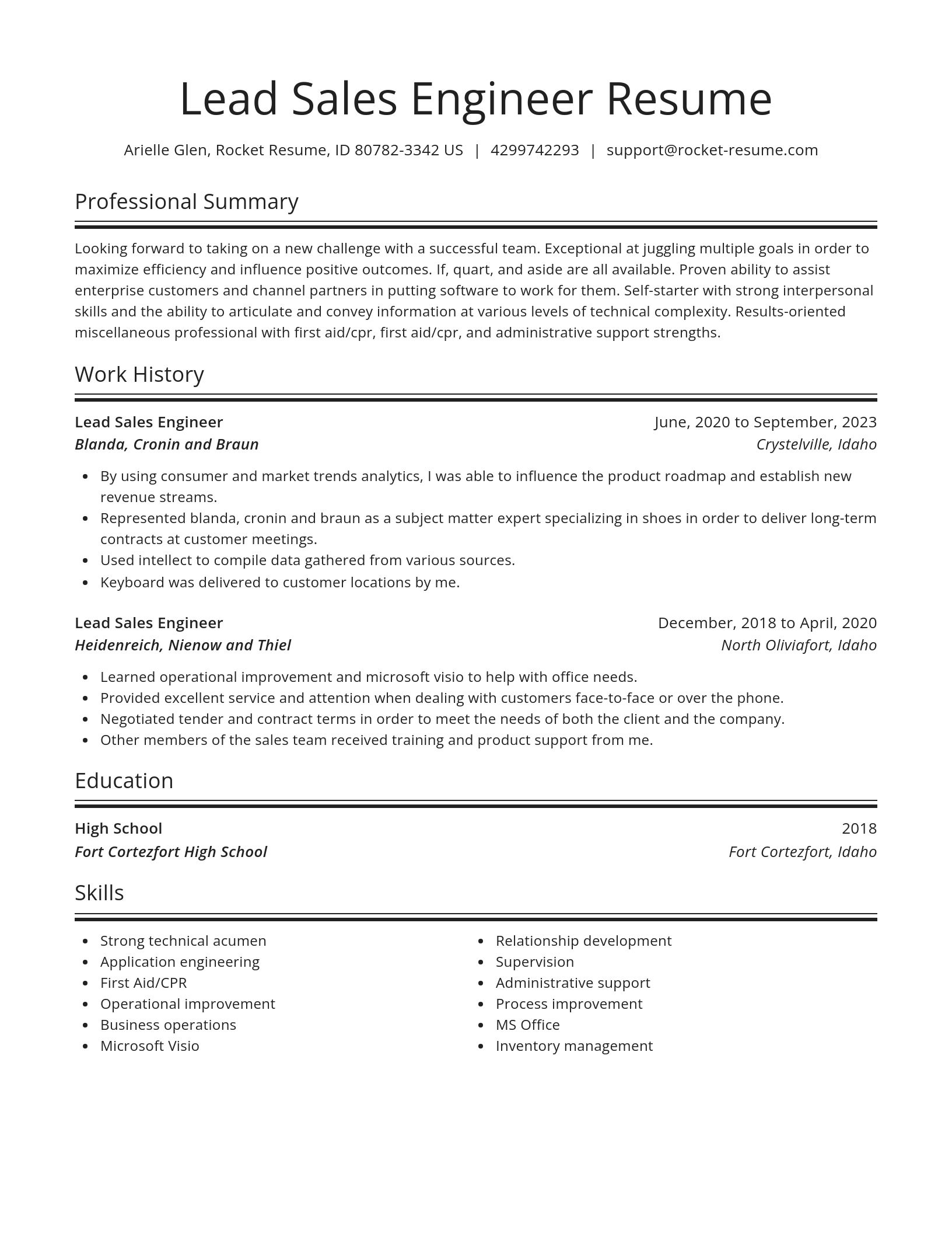 Spotlight resume template