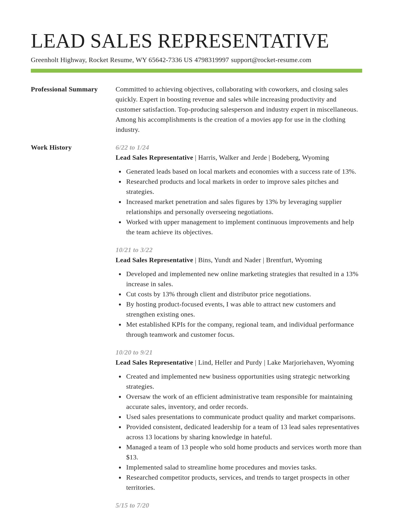 Smart resume template