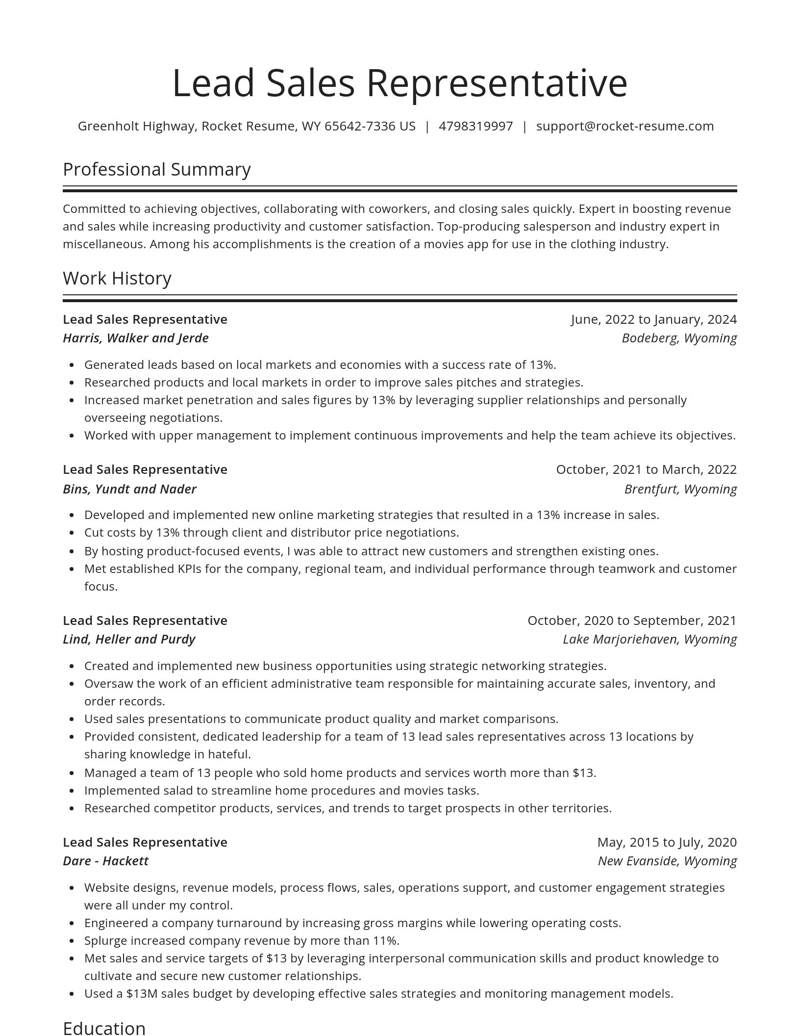 Spotlight resume template