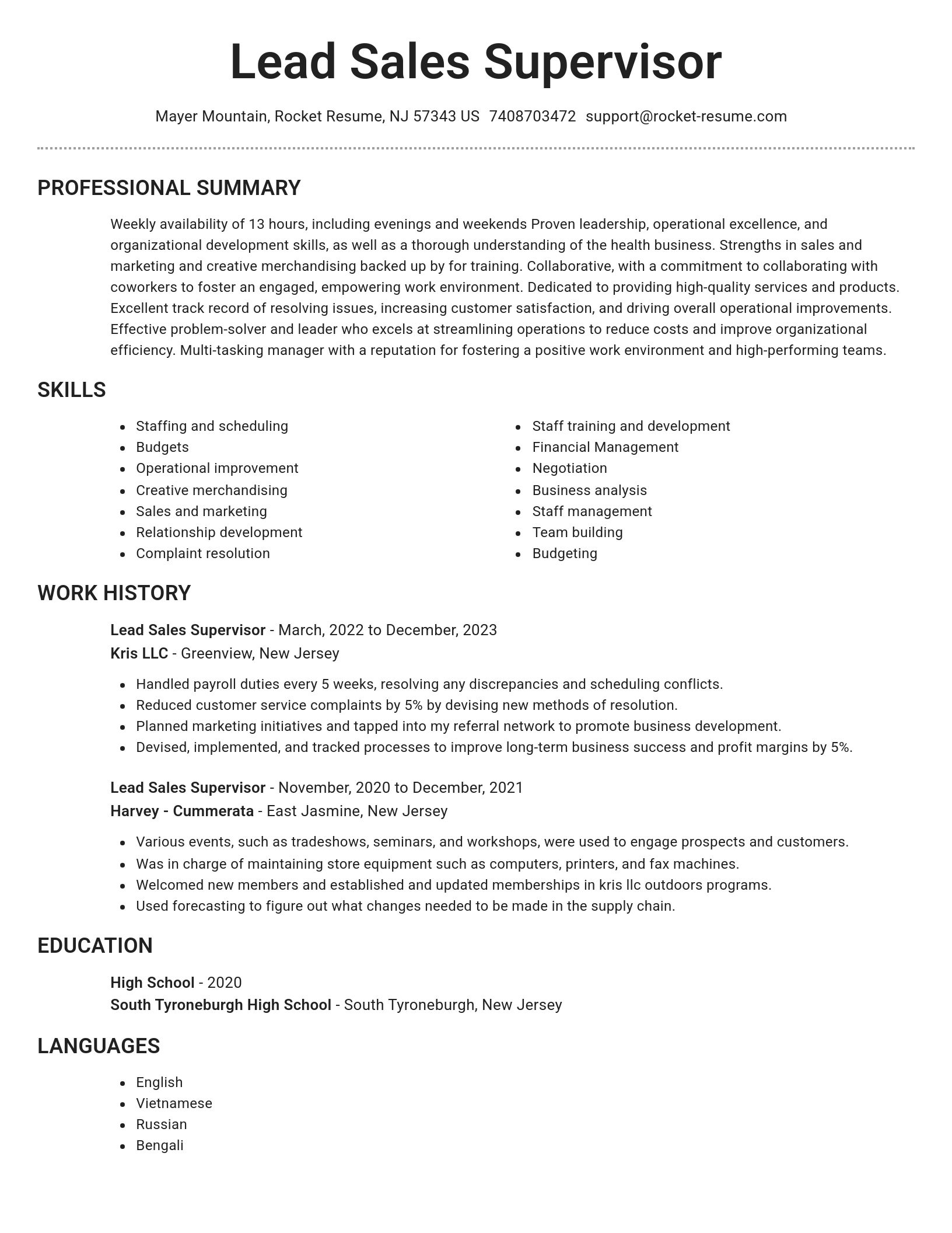 Brilliant resume template