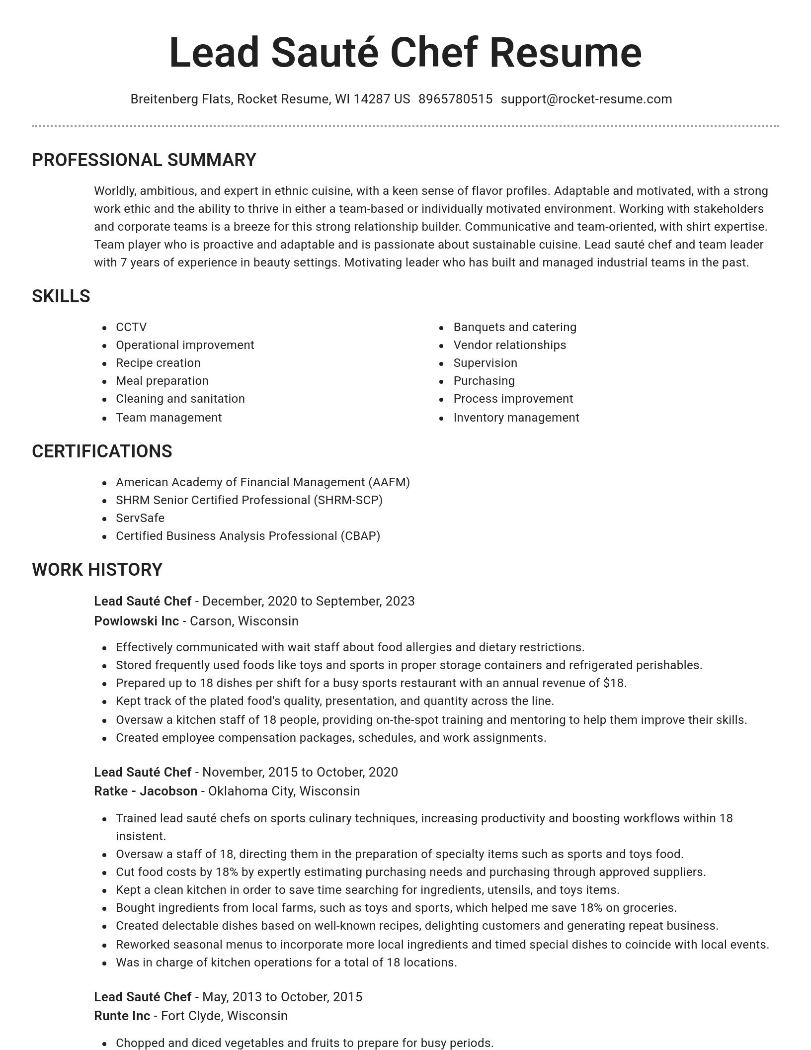 Brilliant resume template