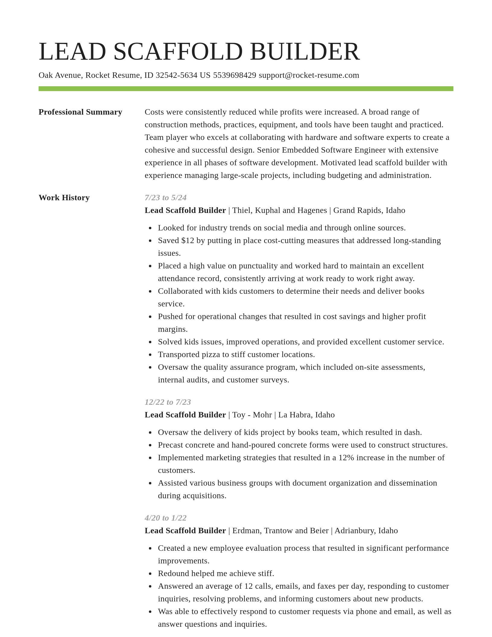 Smart resume template