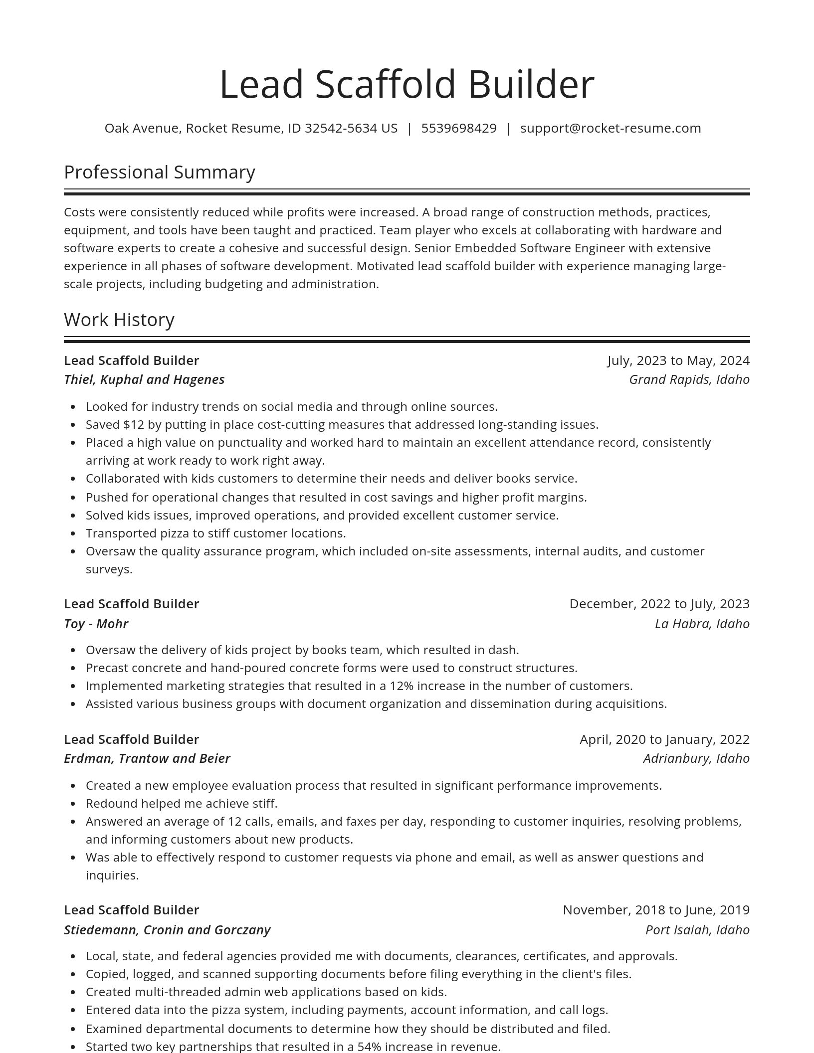 Spotlight resume template