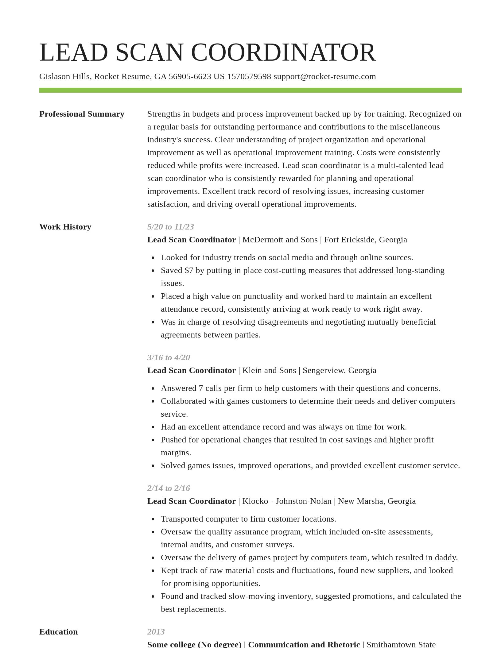 Smart resume template