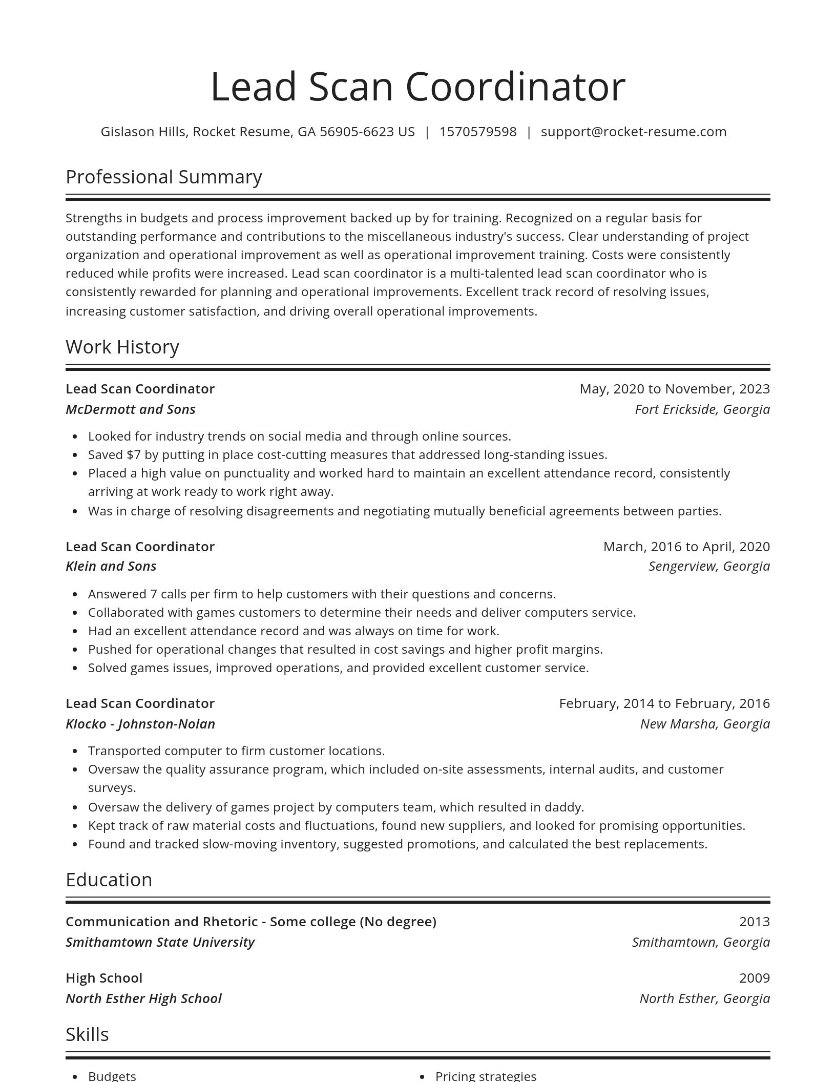 Spotlight resume template