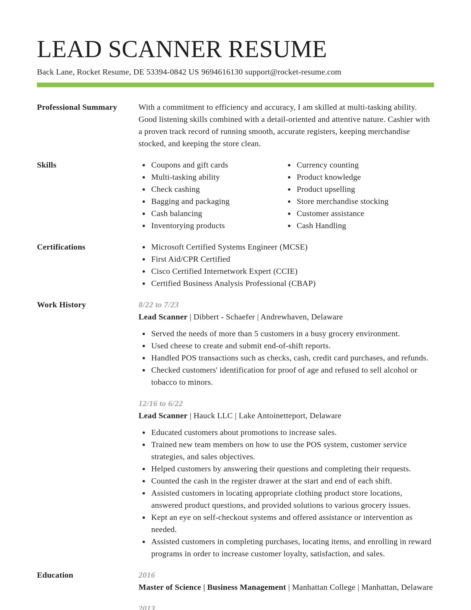 Smart resume template