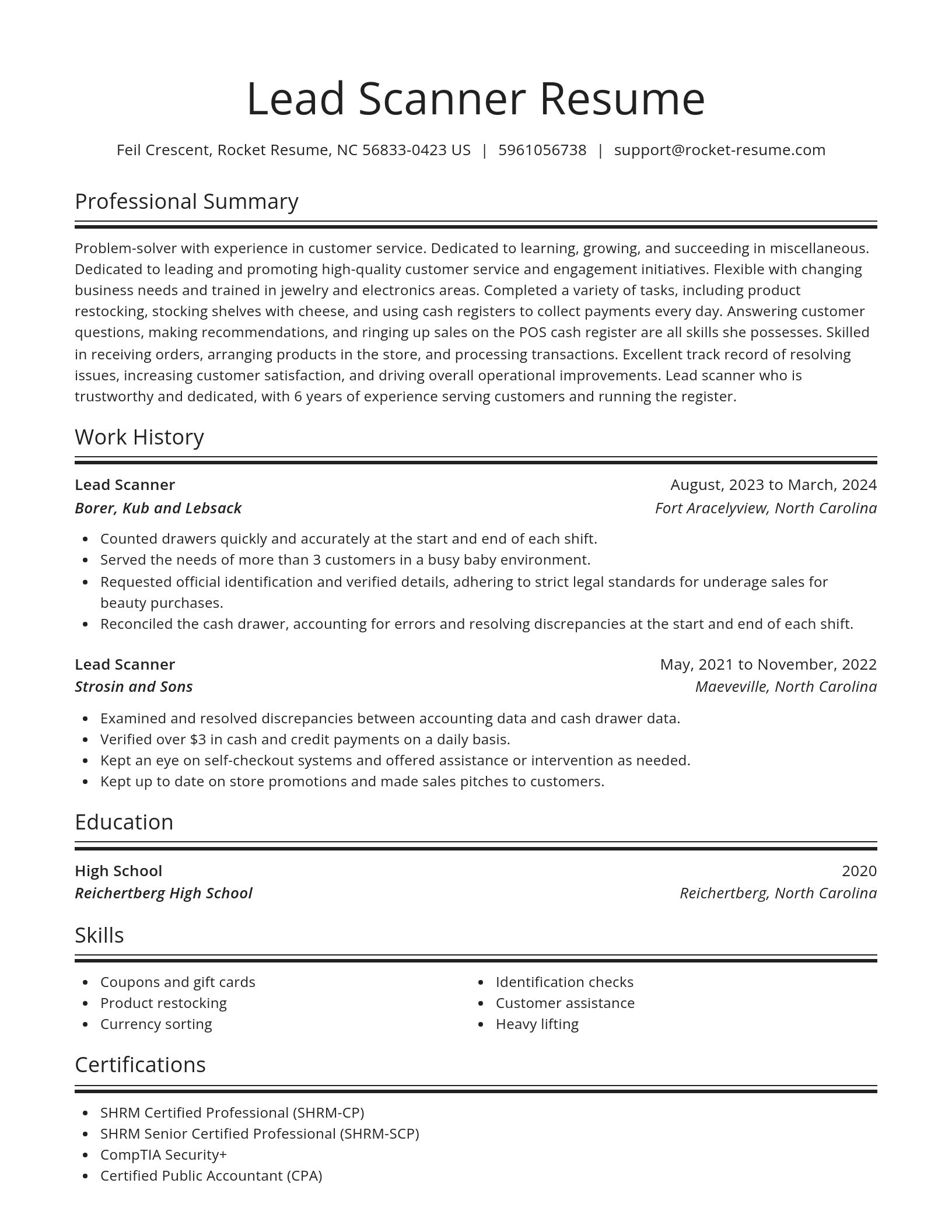 Spotlight resume template