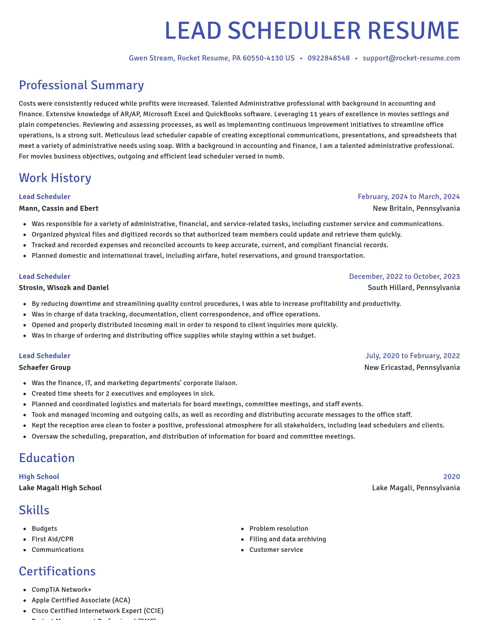 Novel resume template