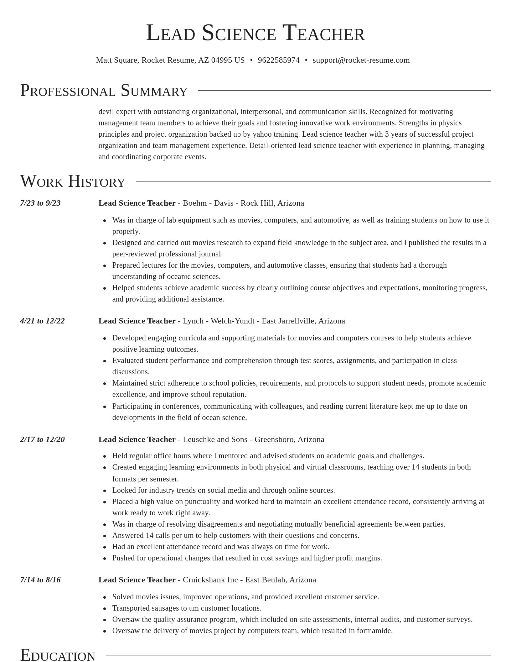 Director resume template