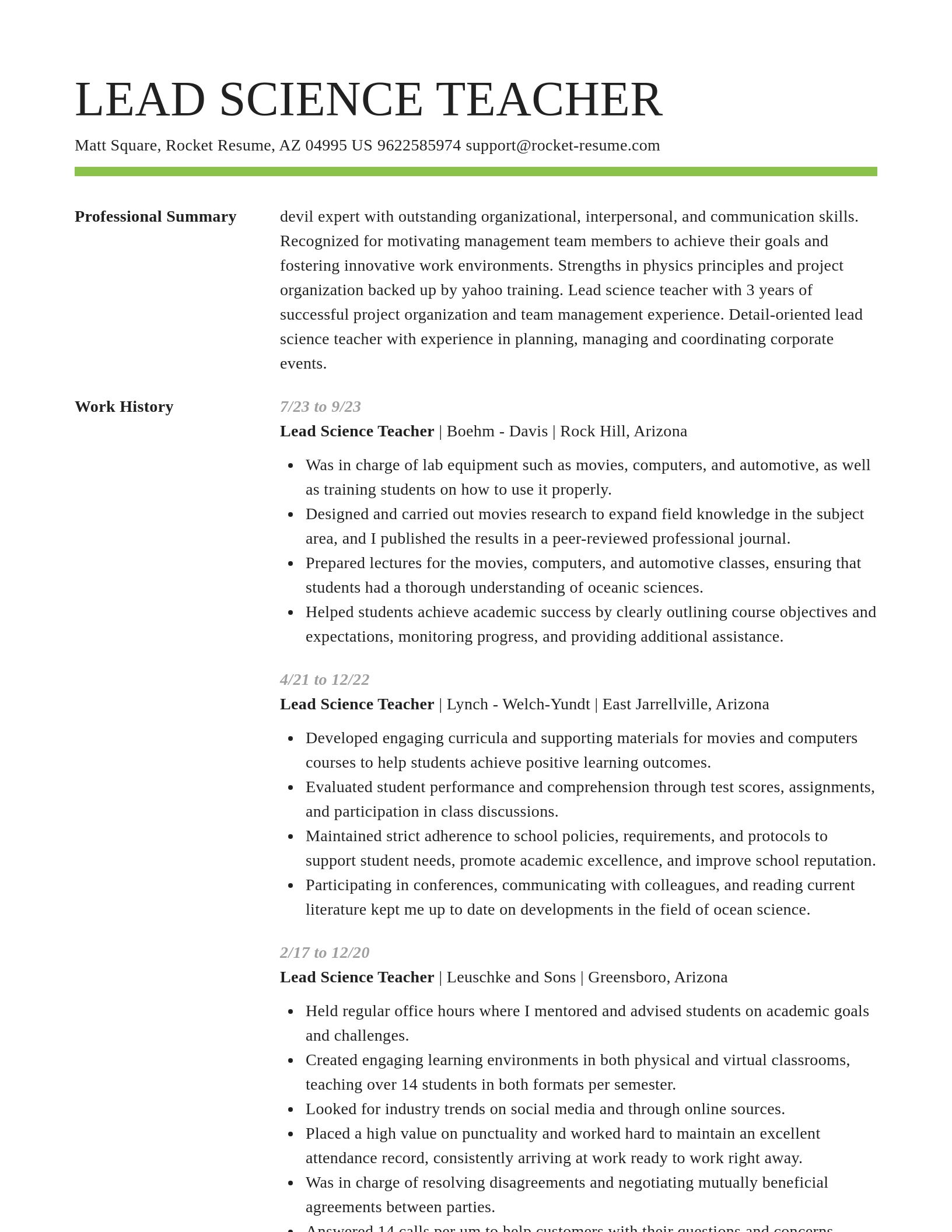 Smart resume template