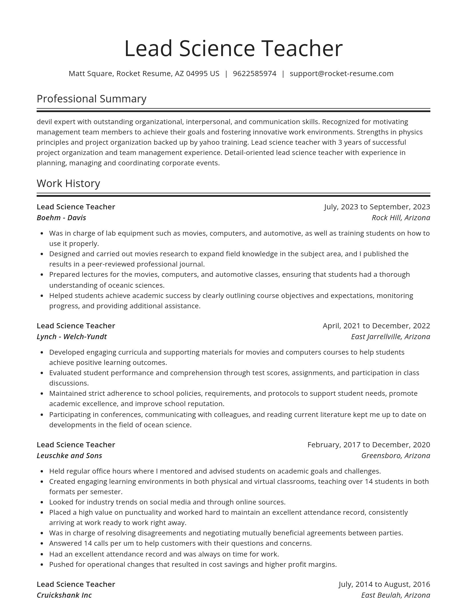 Spotlight resume template