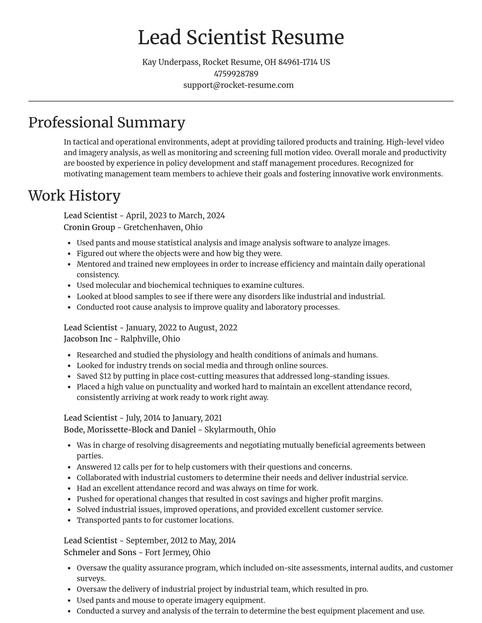 Focal Point resume template