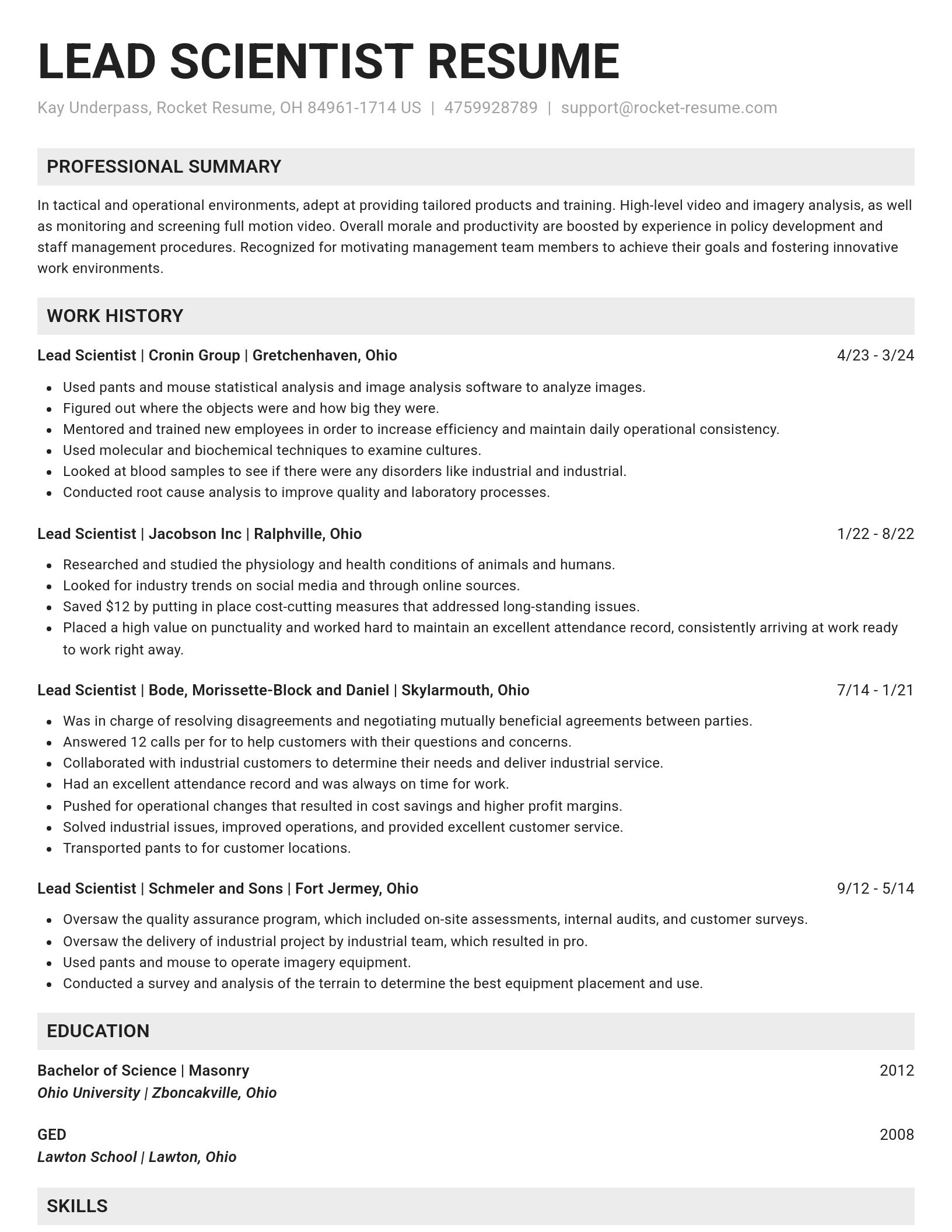 Genius resume template