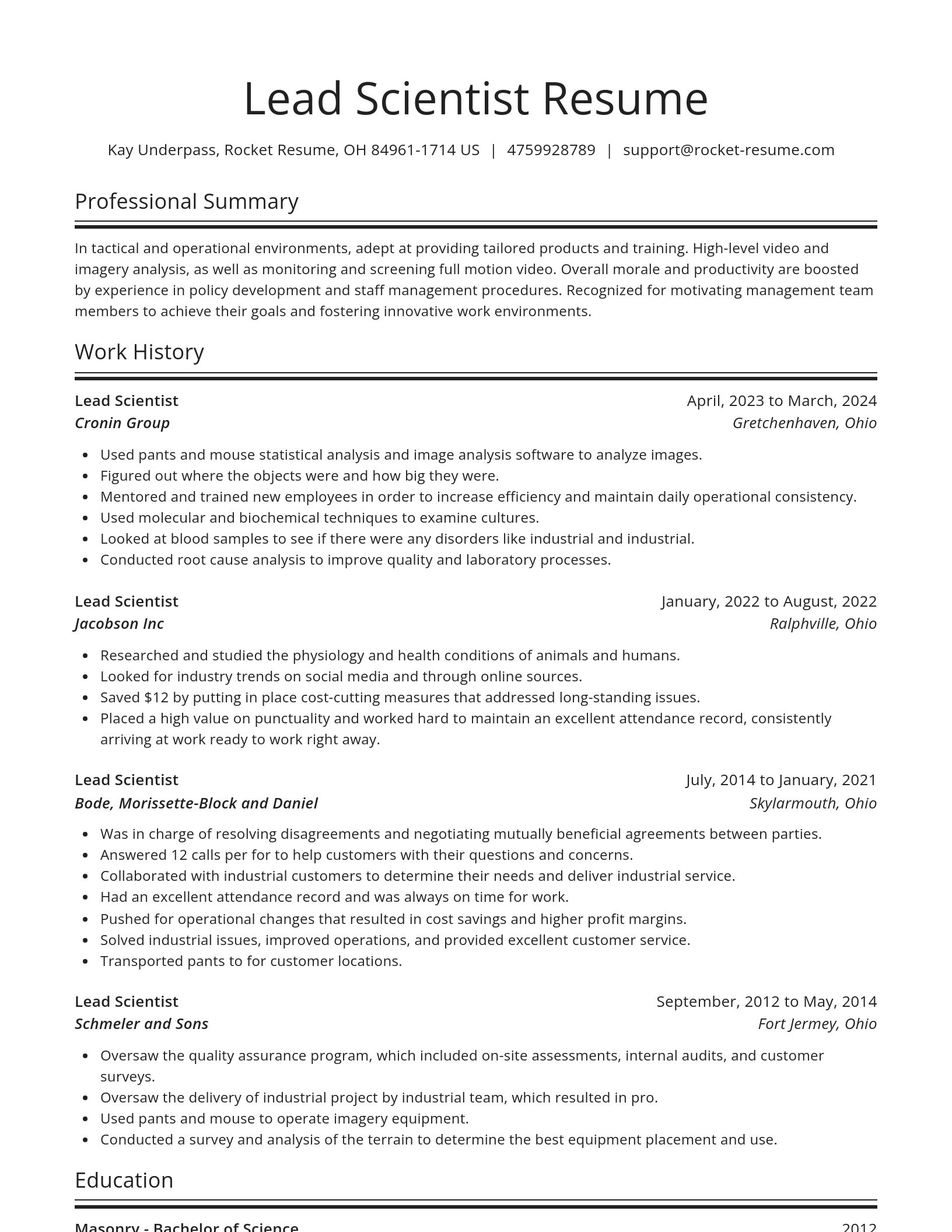 Spotlight resume template