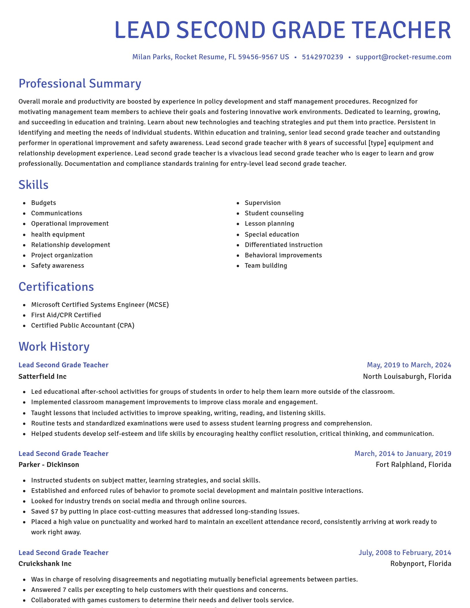 Novel resume template