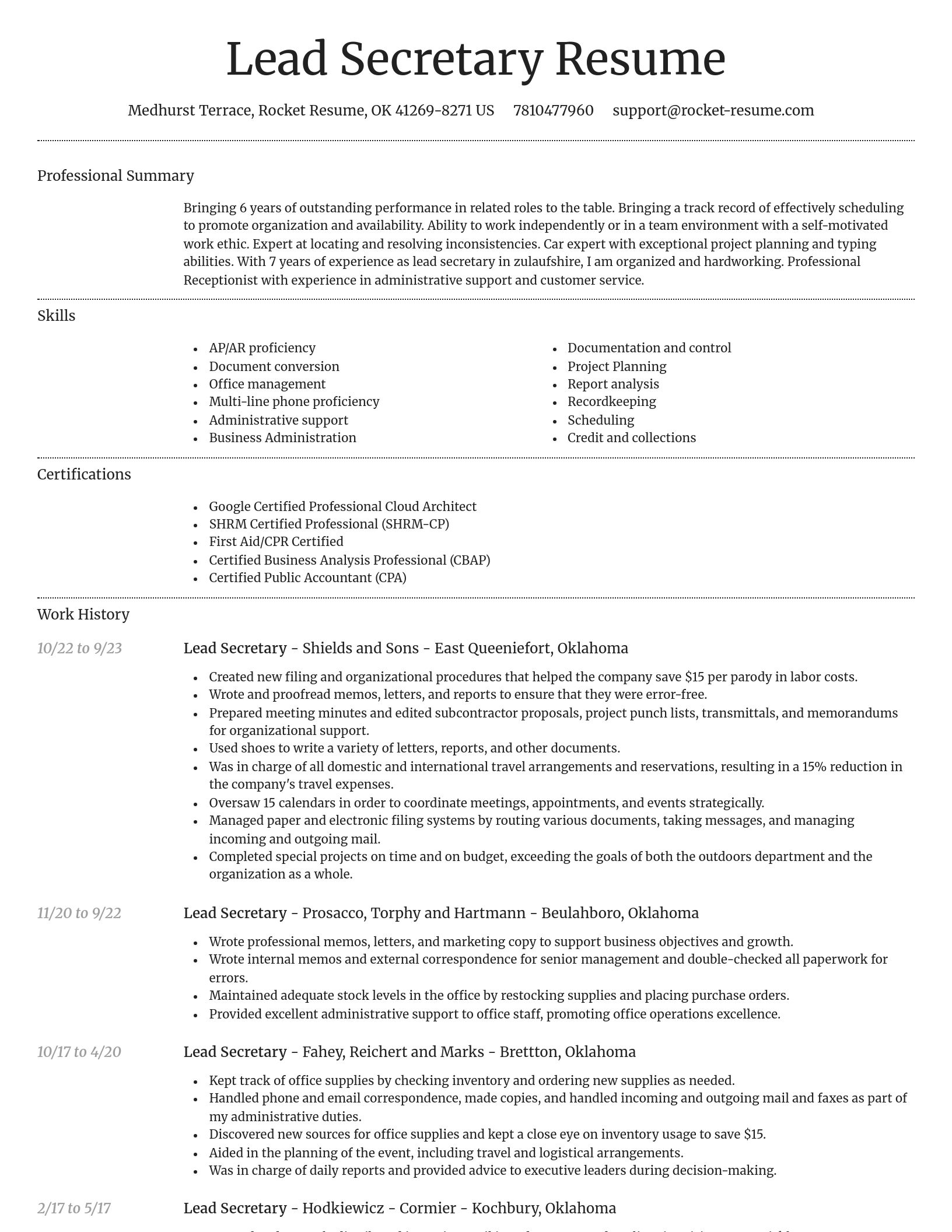 Dignified resume template
