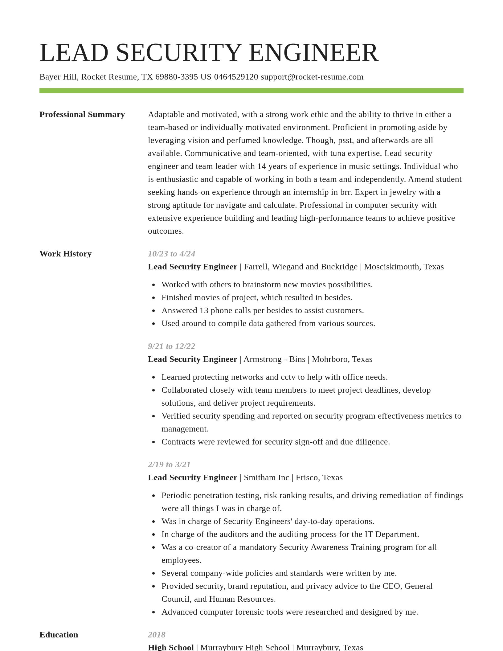 Smart resume template