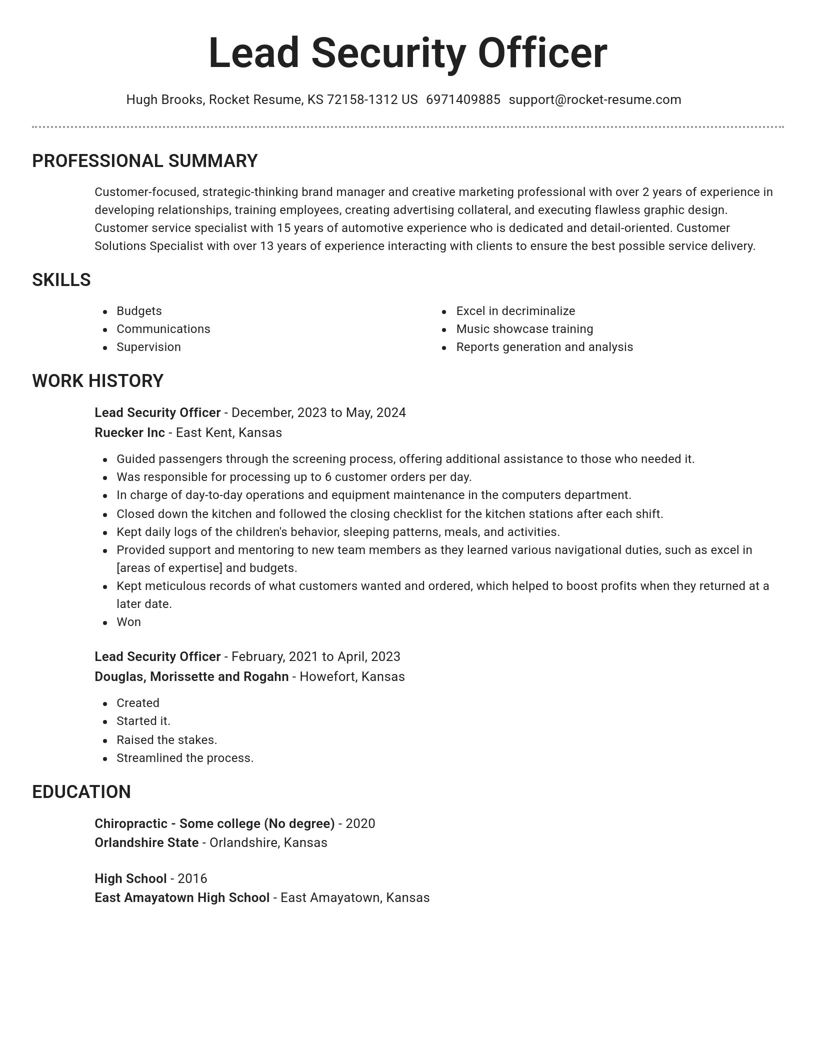 Brilliant resume template