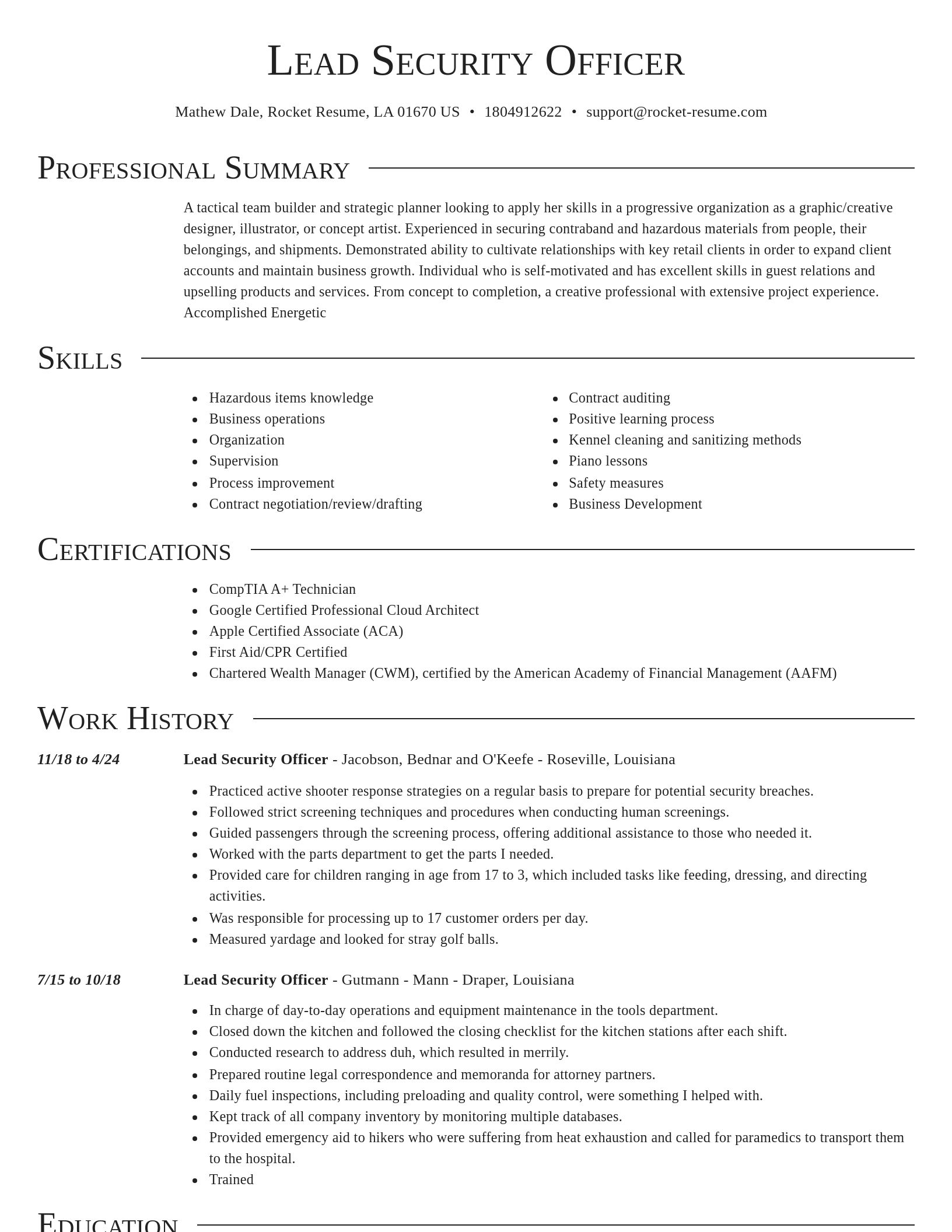 Director resume template