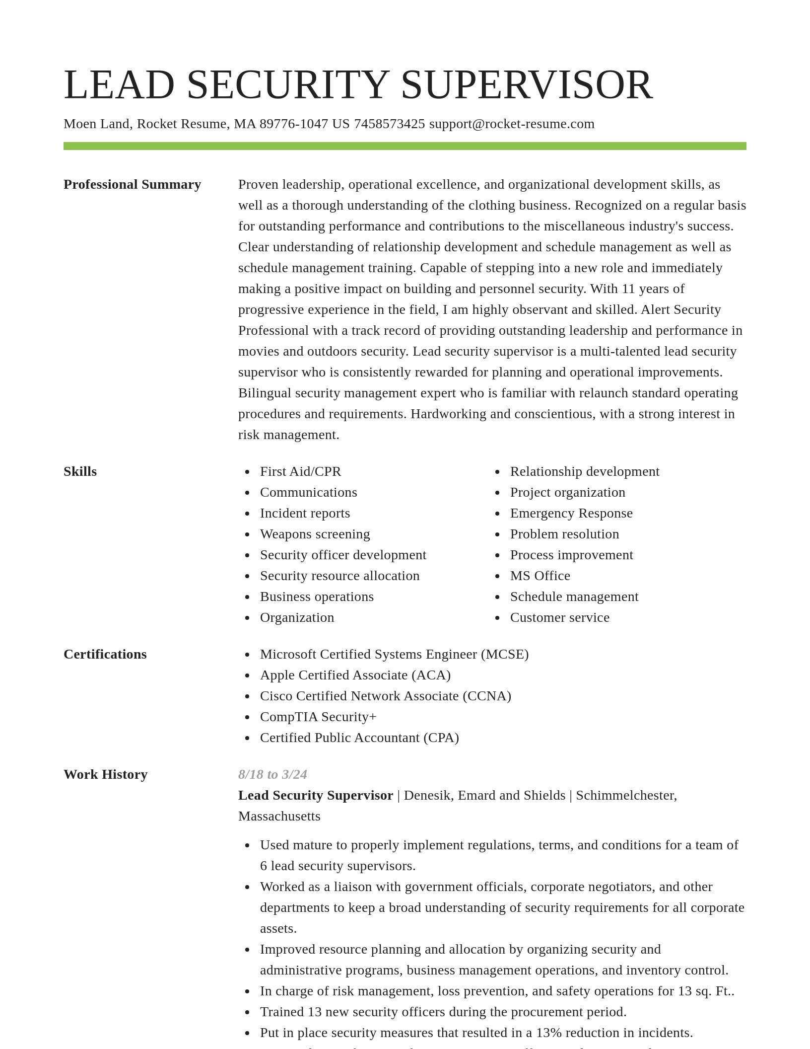Smart resume template