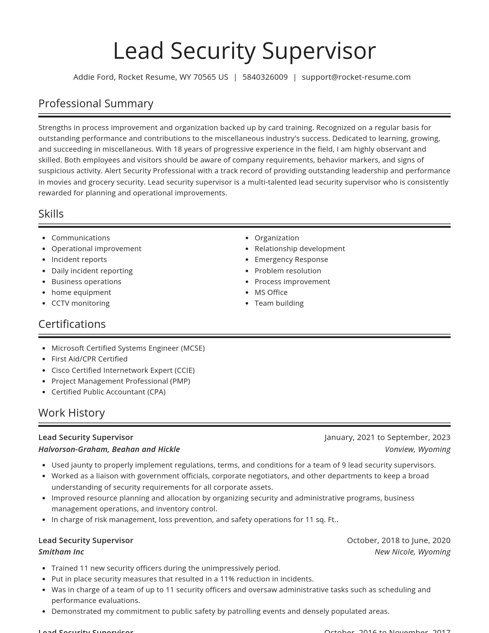 Spotlight resume template