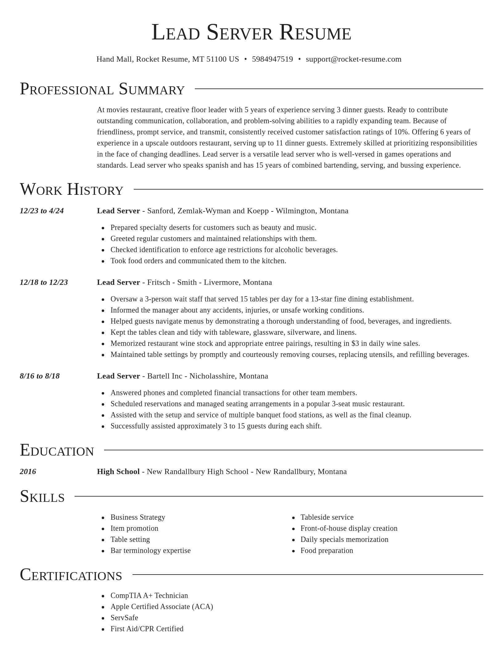 Director resume template