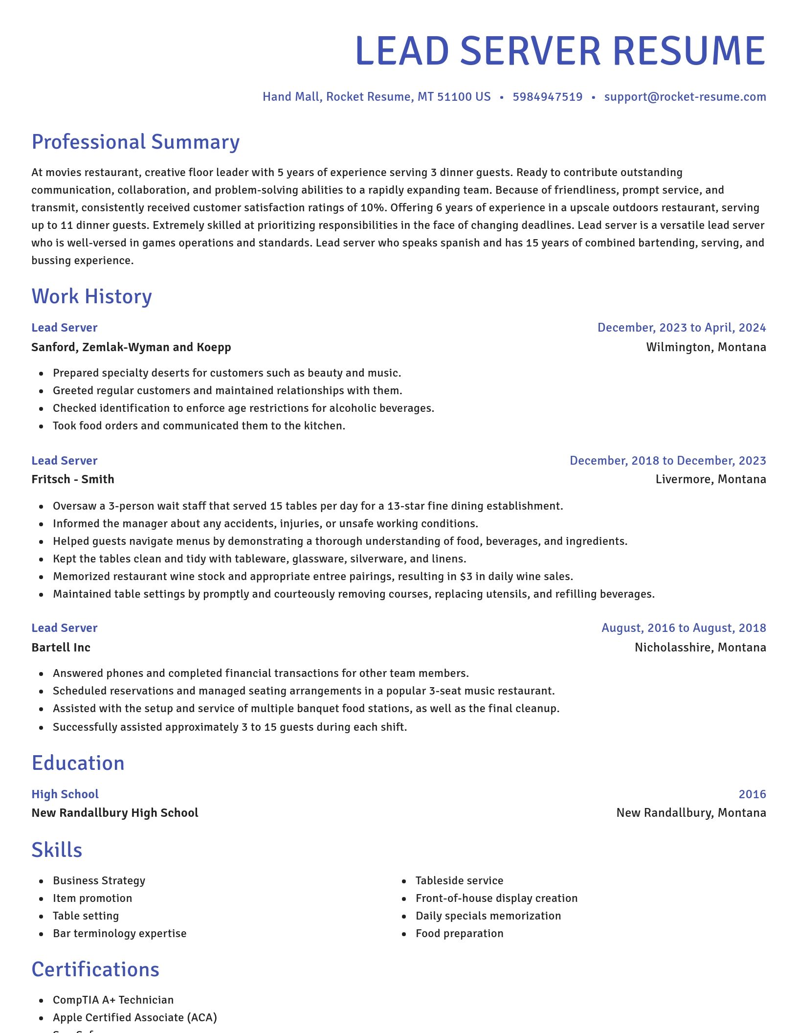 Novel resume template