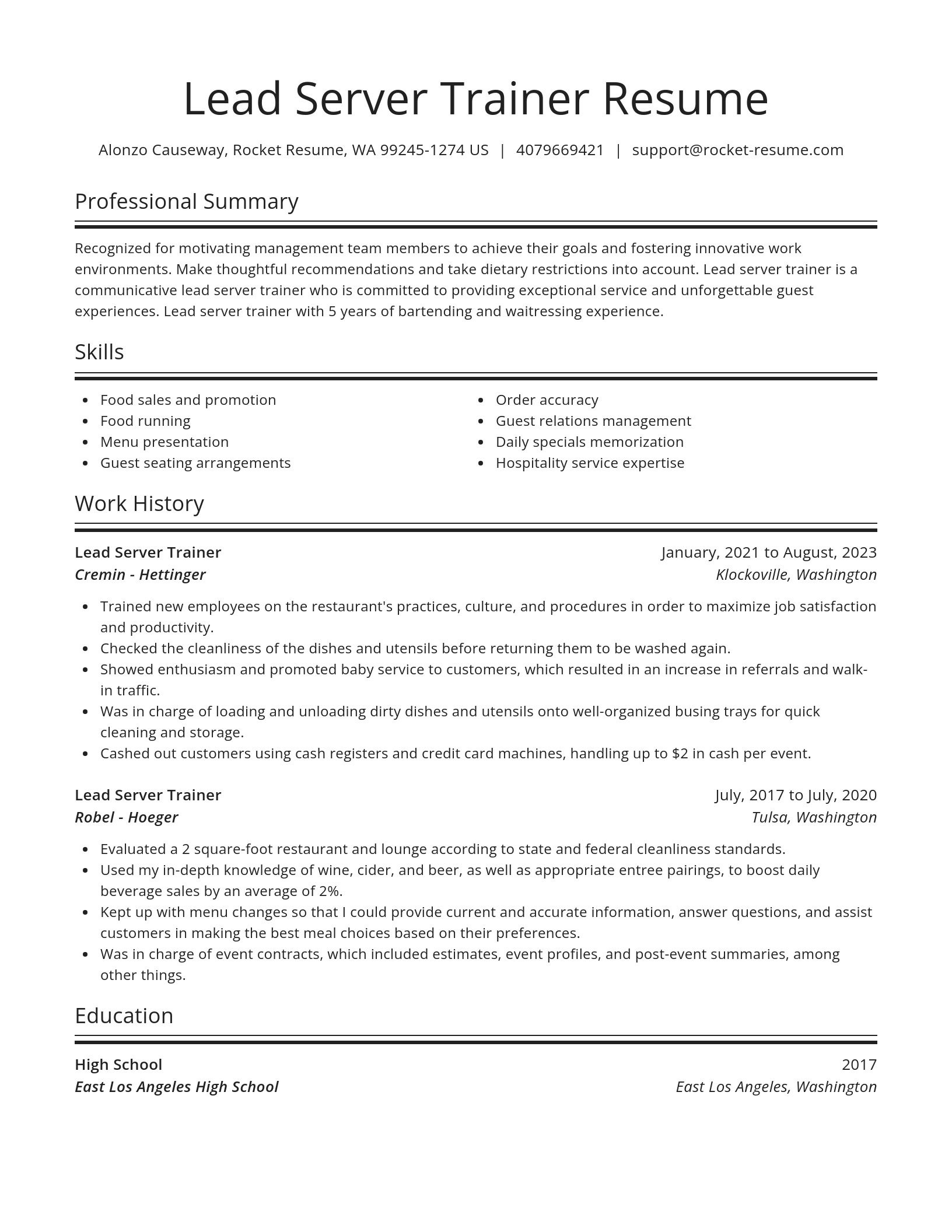 Spotlight resume template