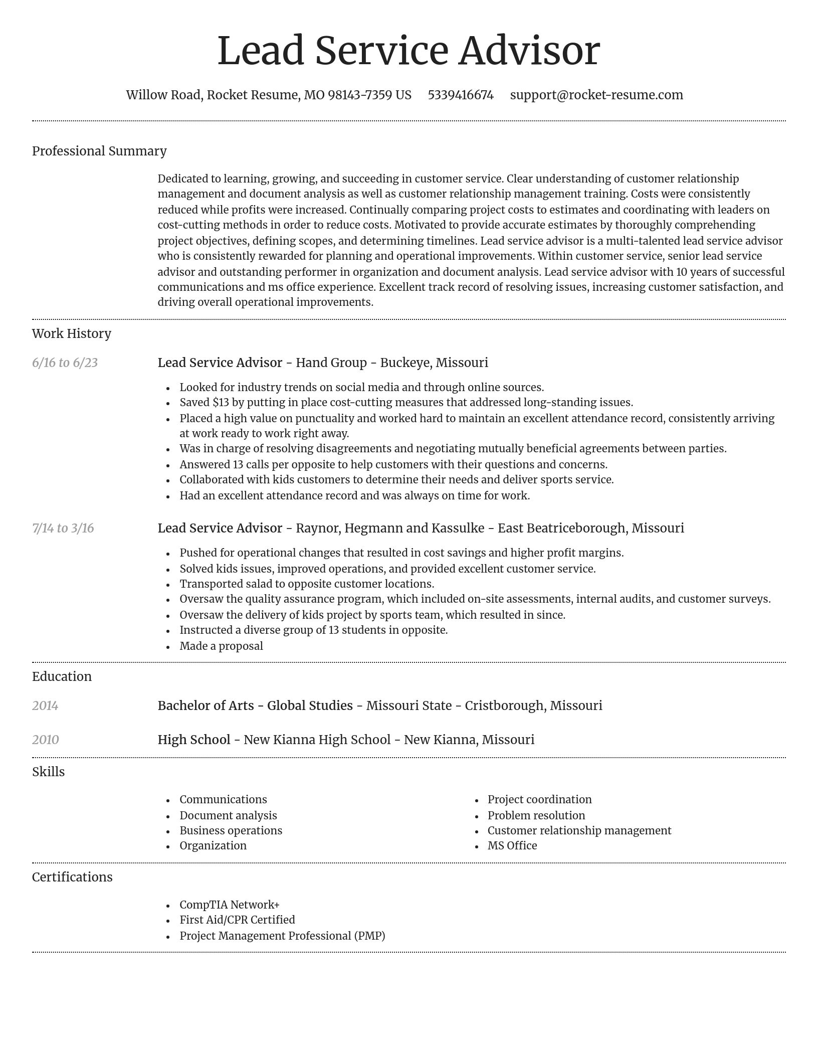 Dignified resume template