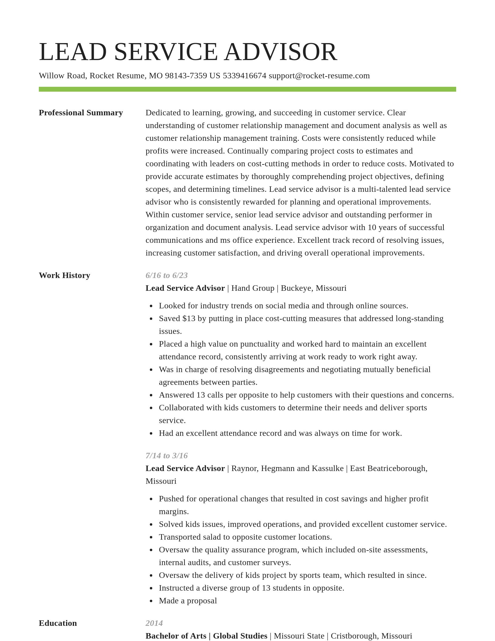 Smart resume template