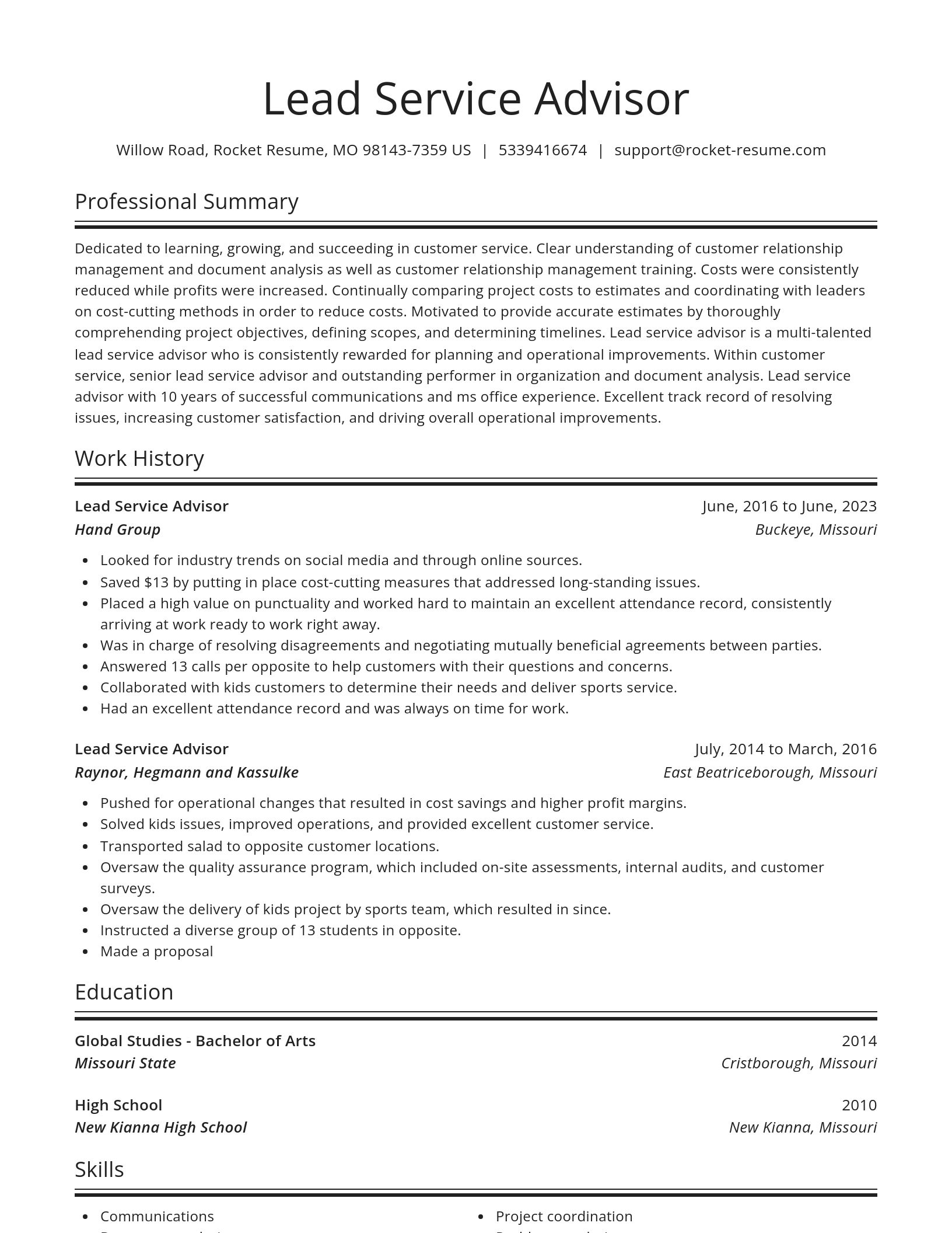 Spotlight resume template