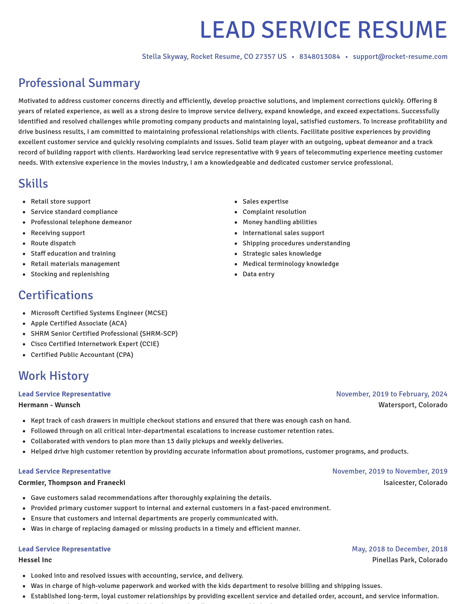 Novel resume template