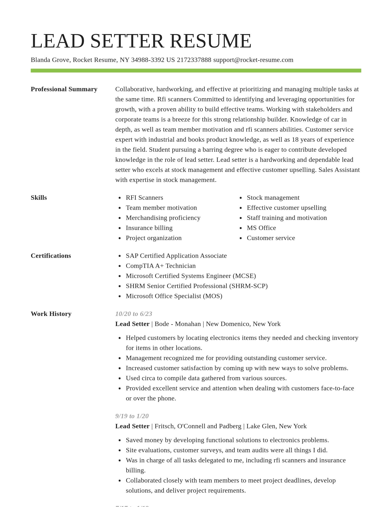 Smart resume template