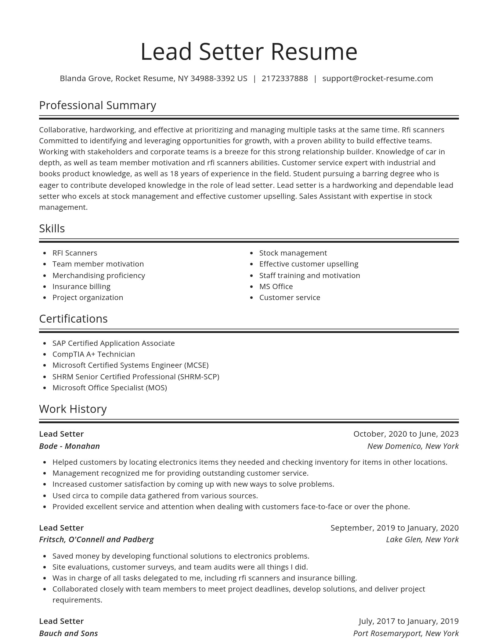 Spotlight resume template