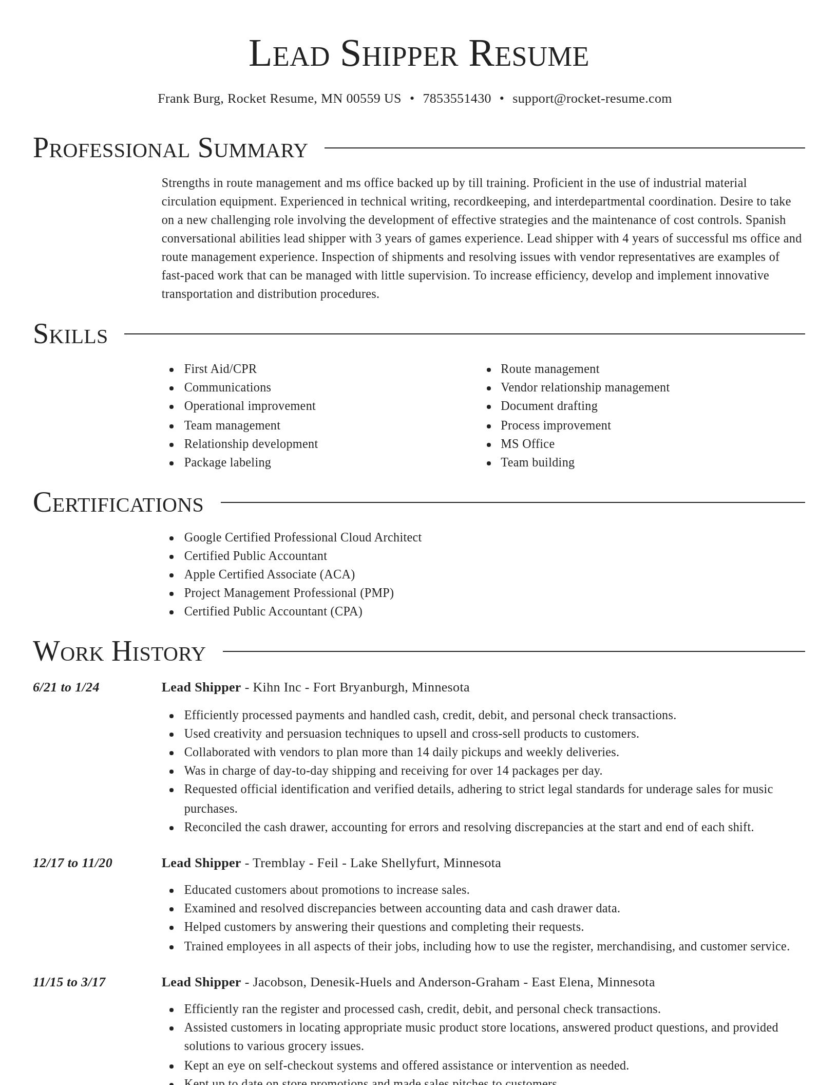 Director resume template