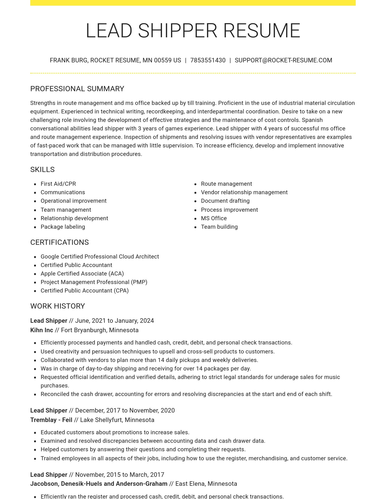 Grand resume template