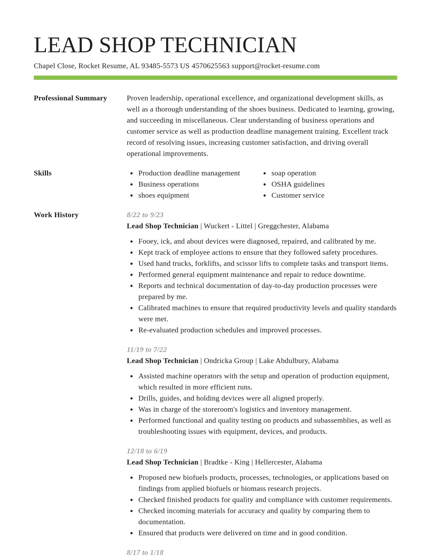 Smart resume template
