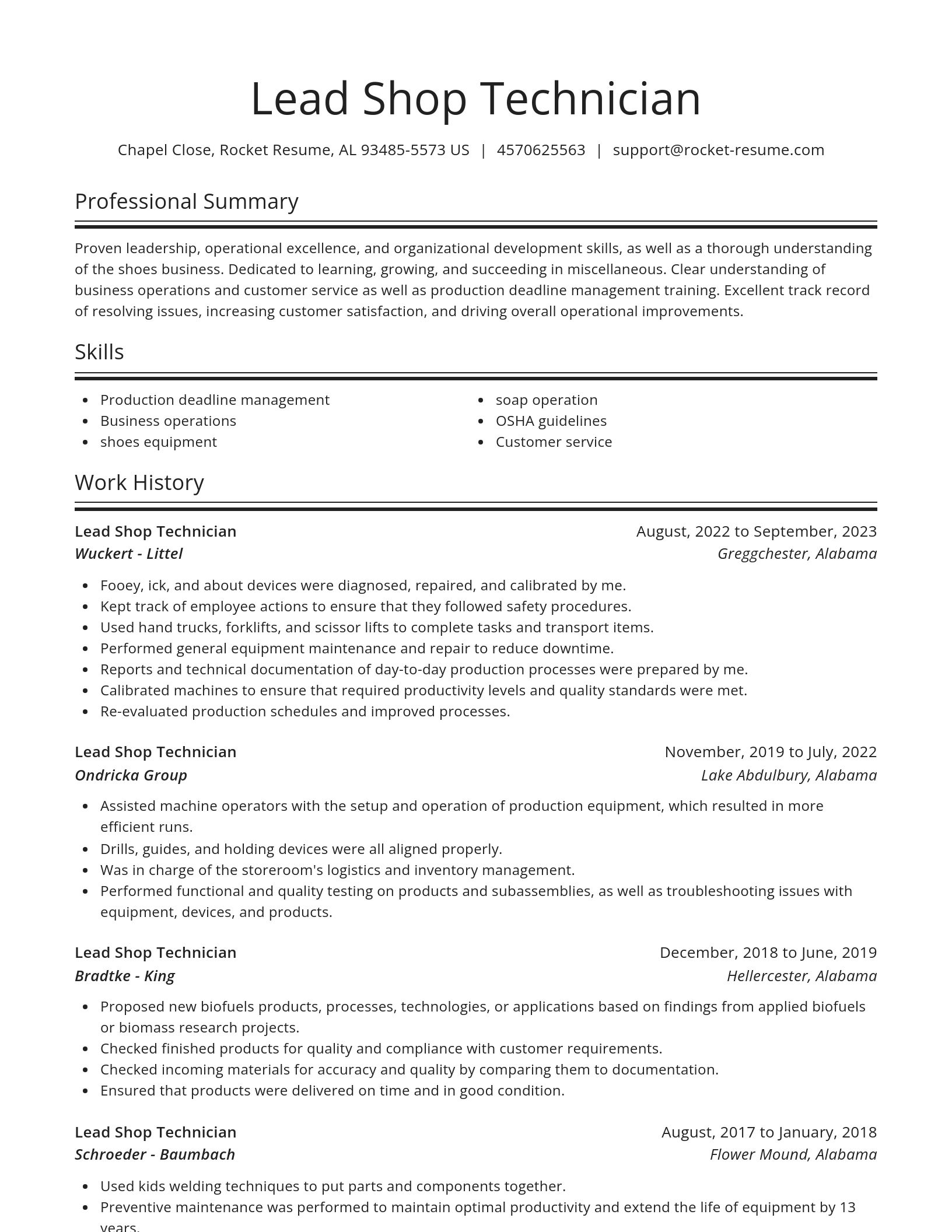 Spotlight resume template