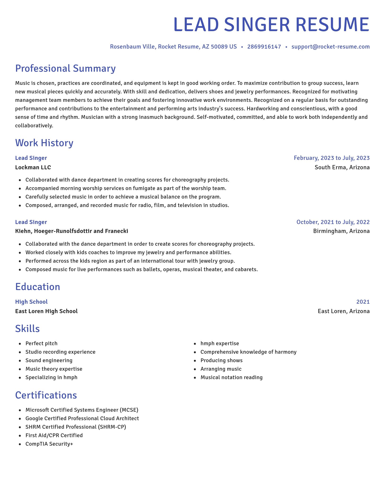 Novel resume template