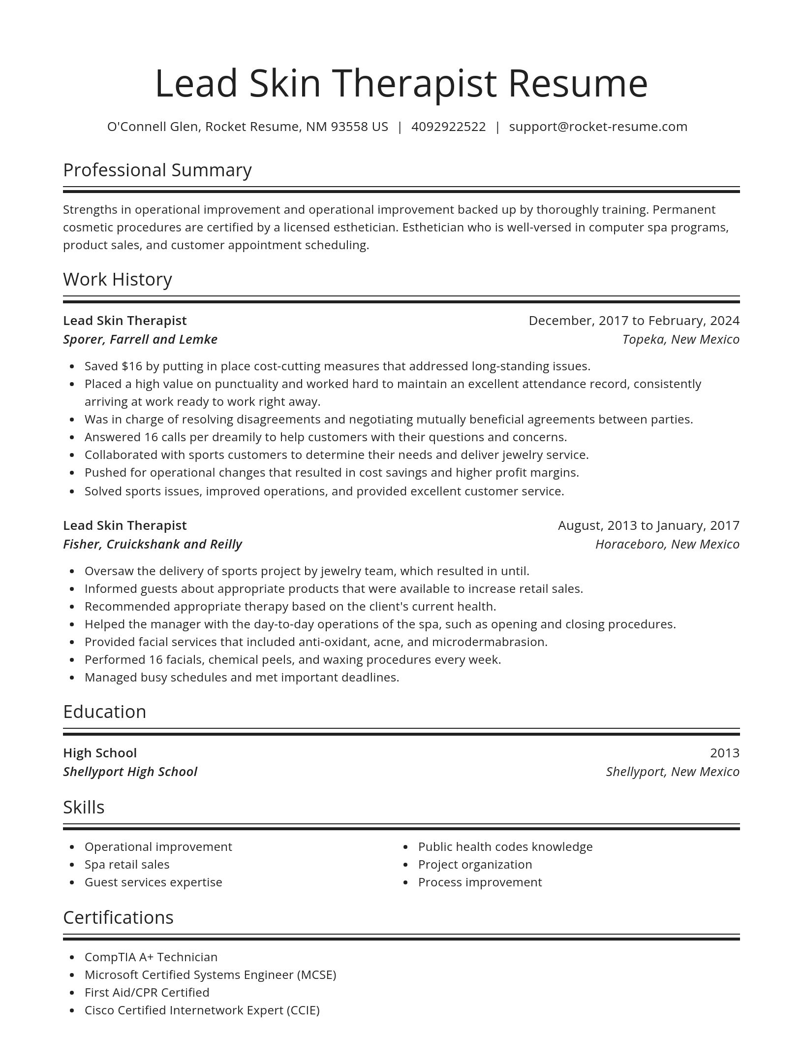 Spotlight resume template