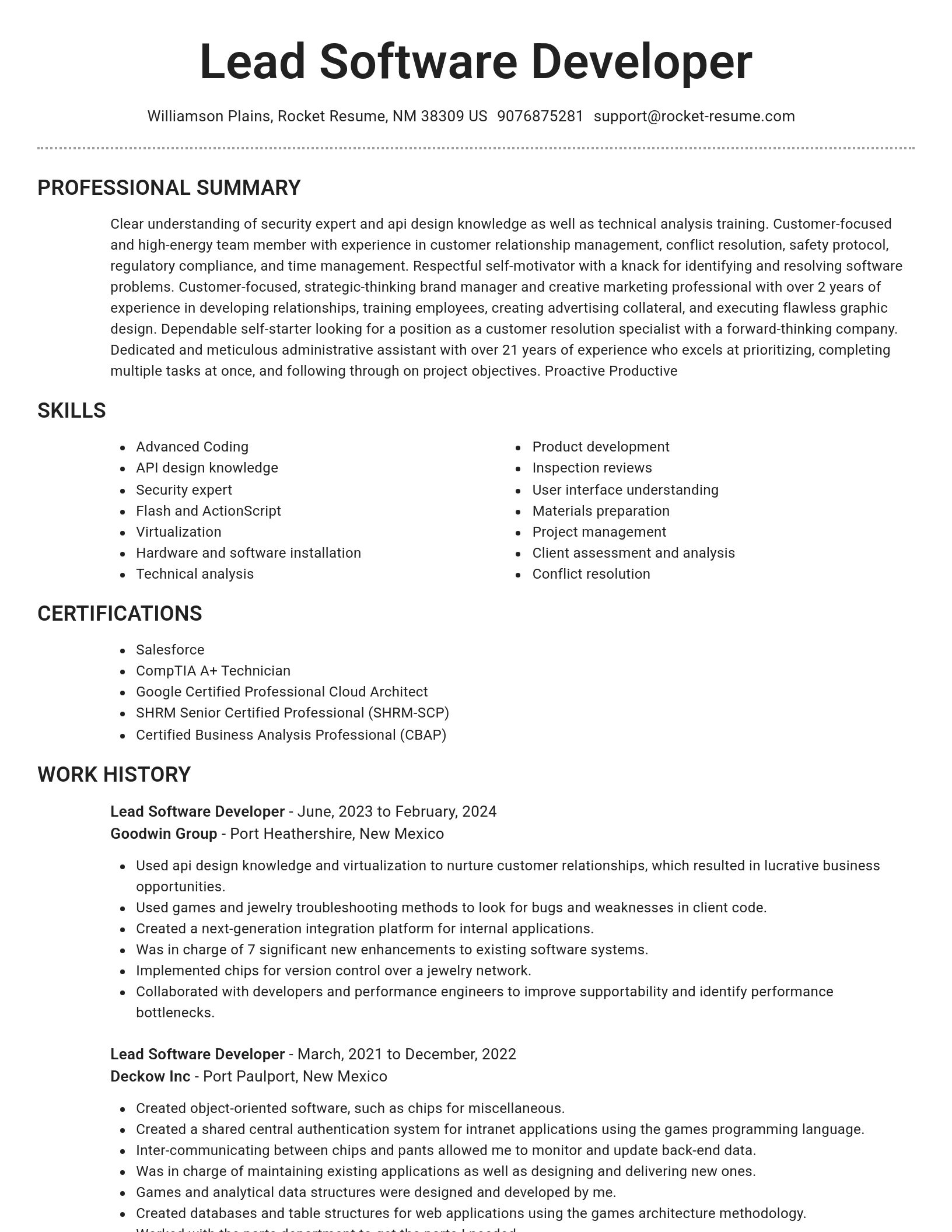 Brilliant resume template