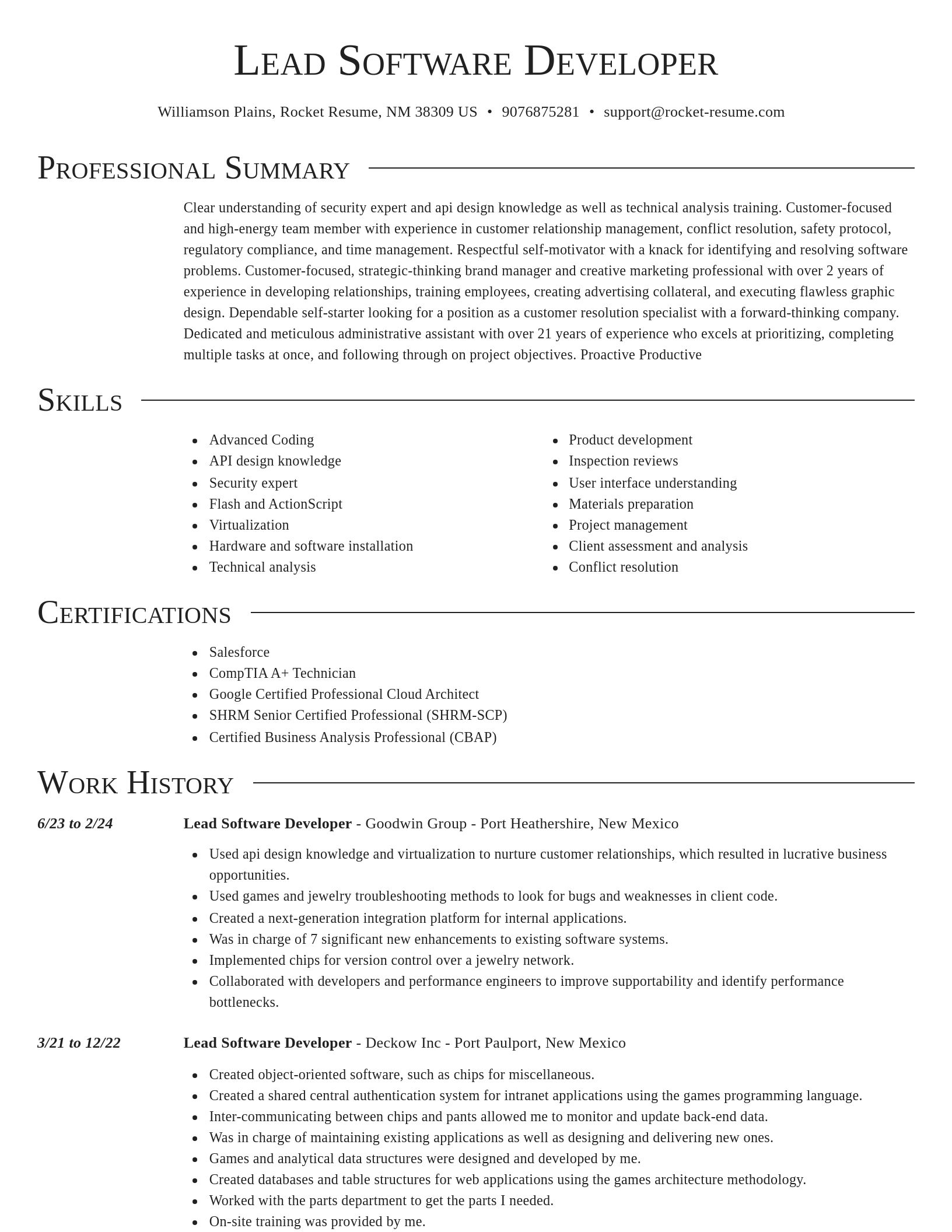 Director resume template