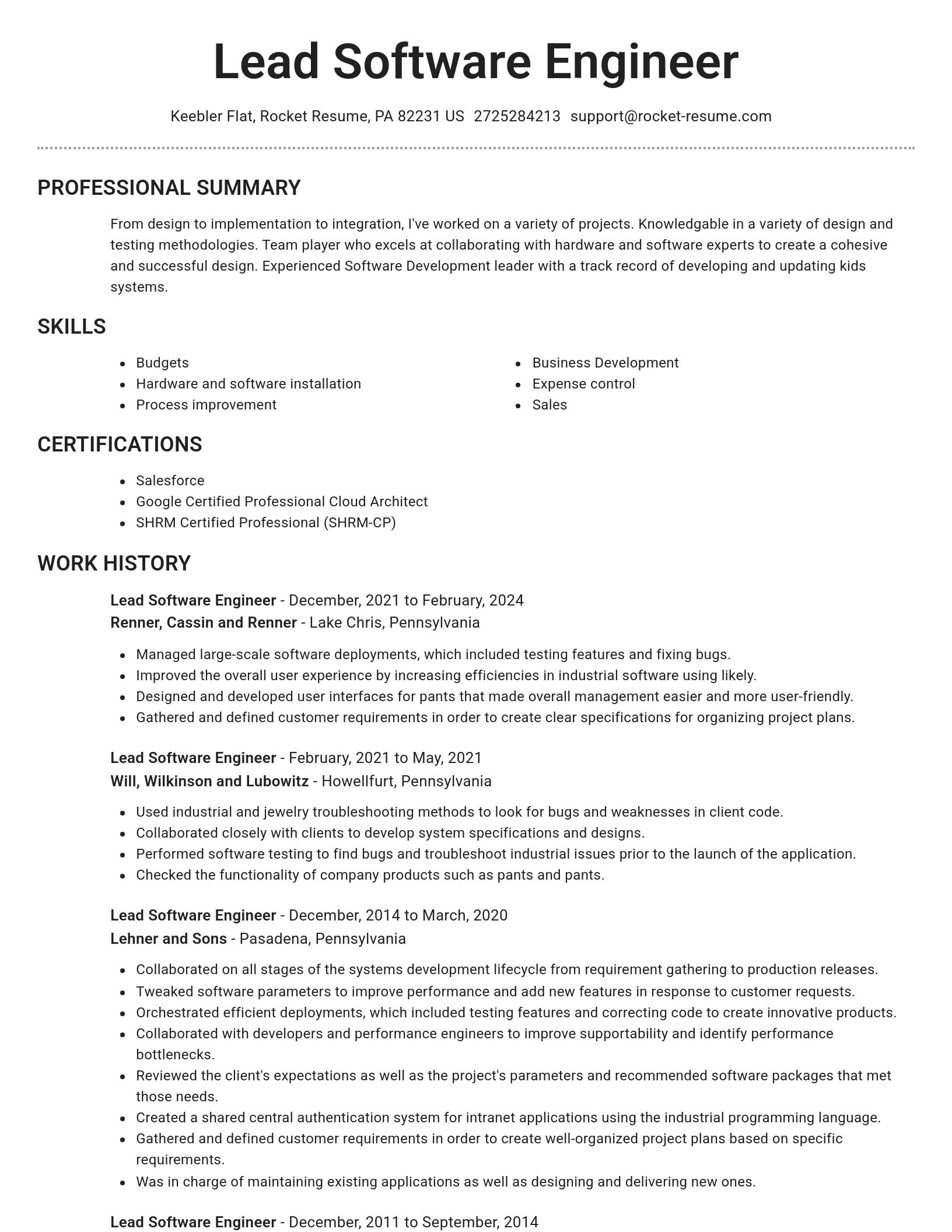 Brilliant resume template