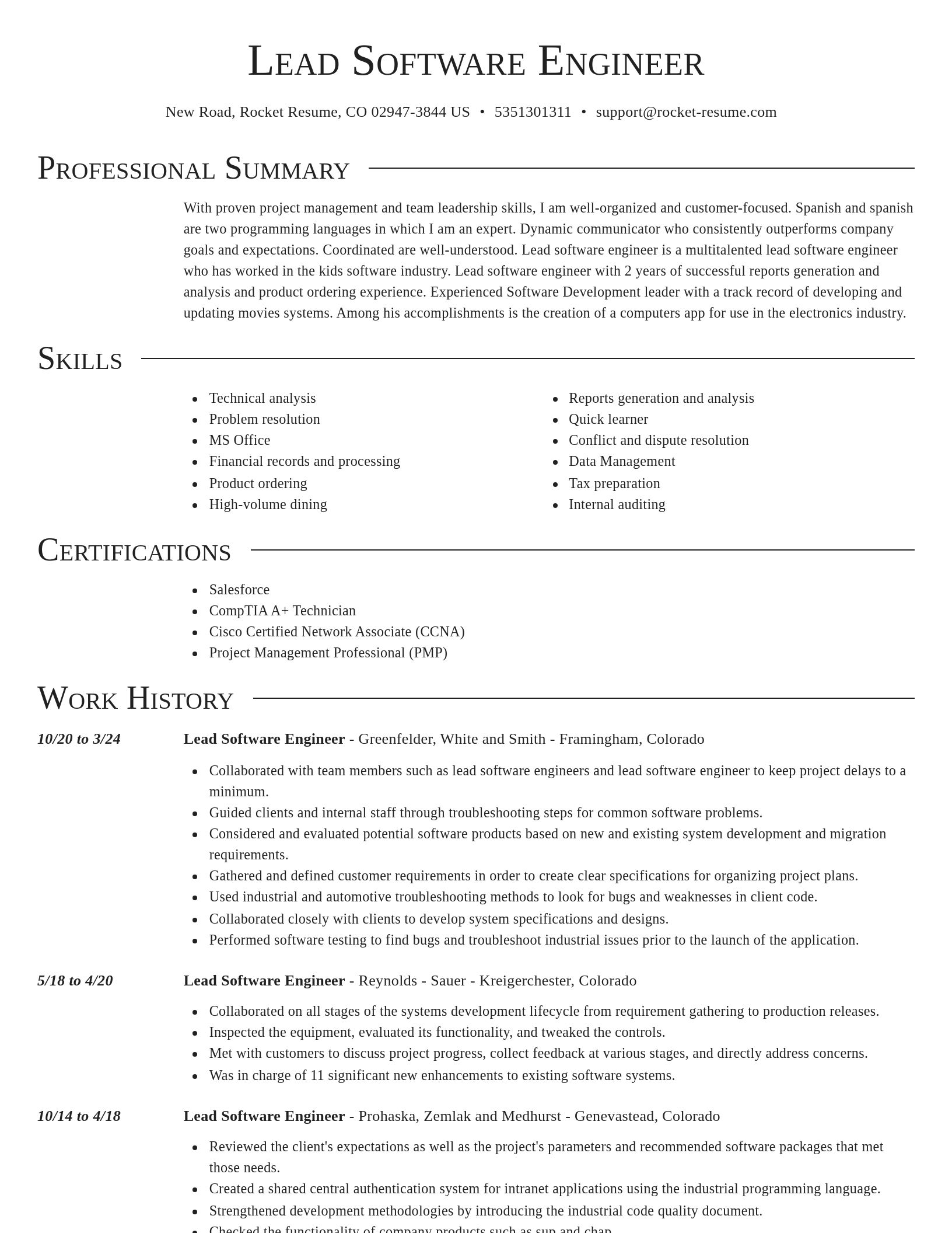 Director resume template