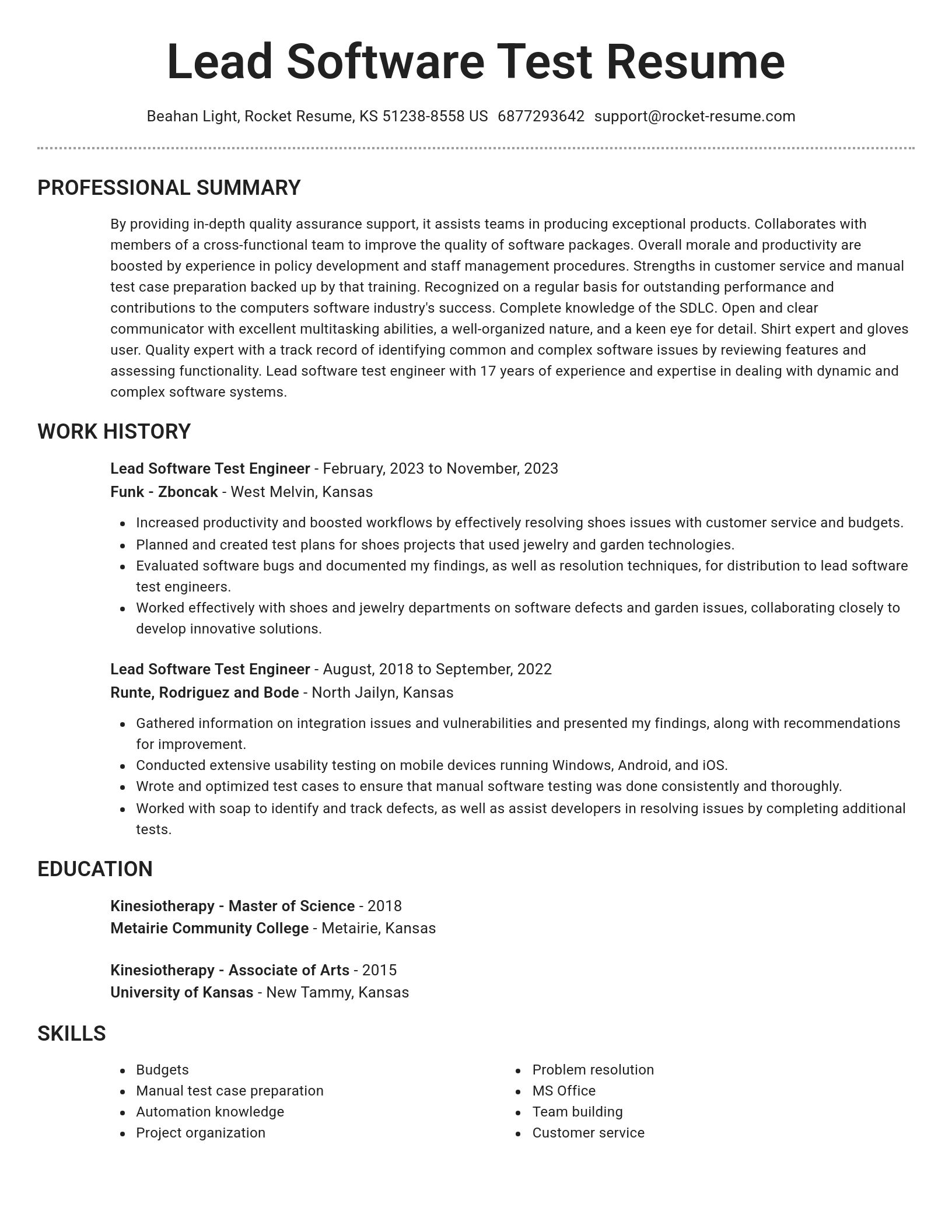 Brilliant resume template