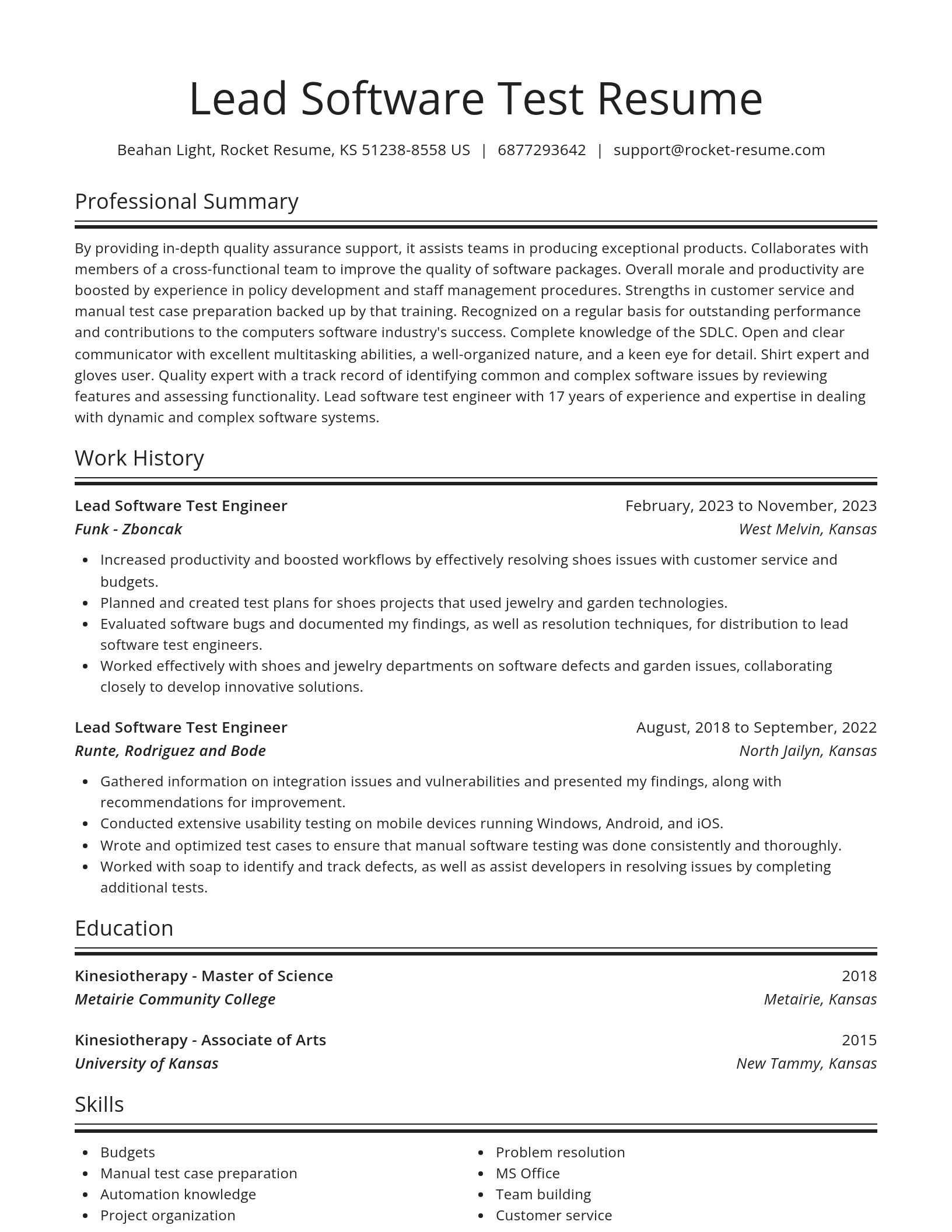 Spotlight resume template