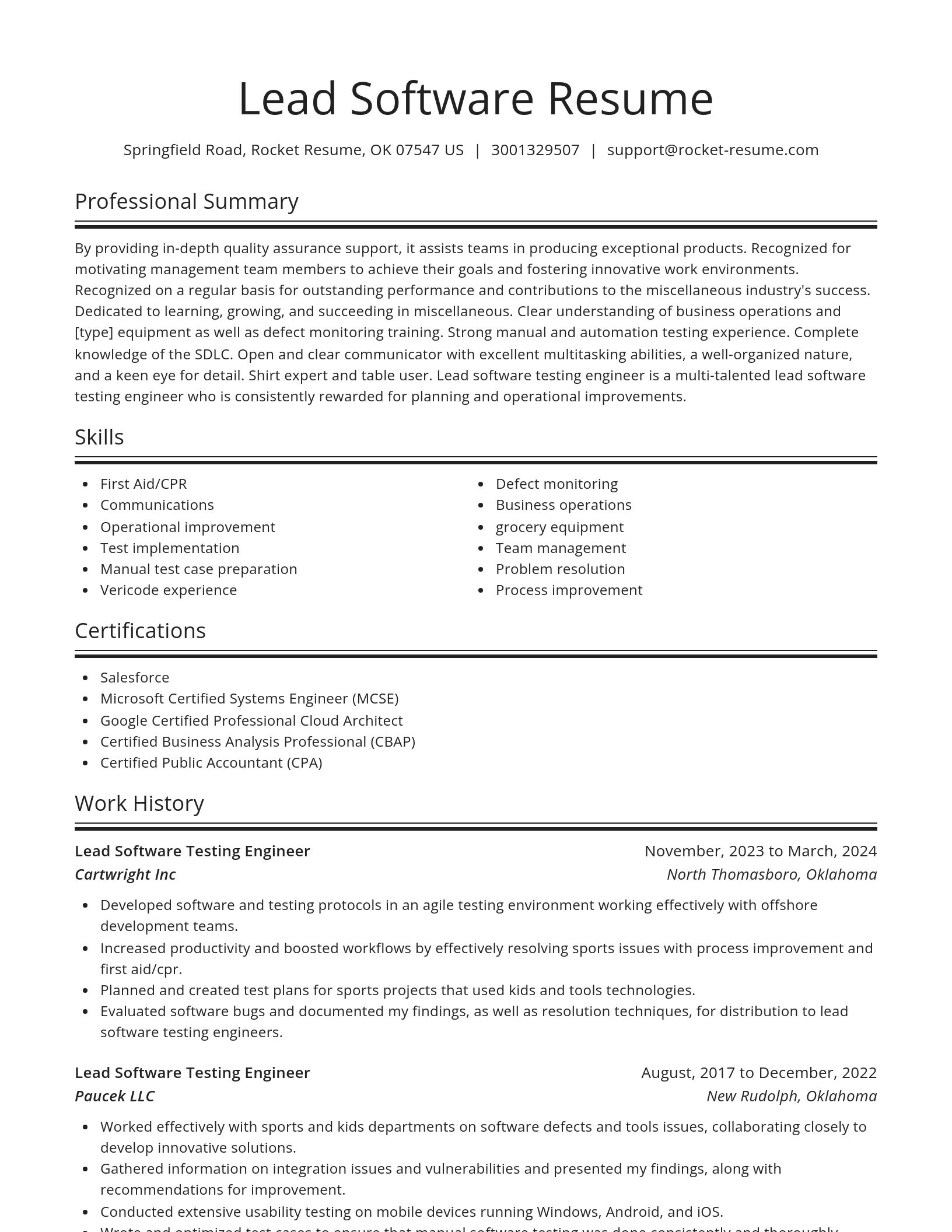 Spotlight resume template